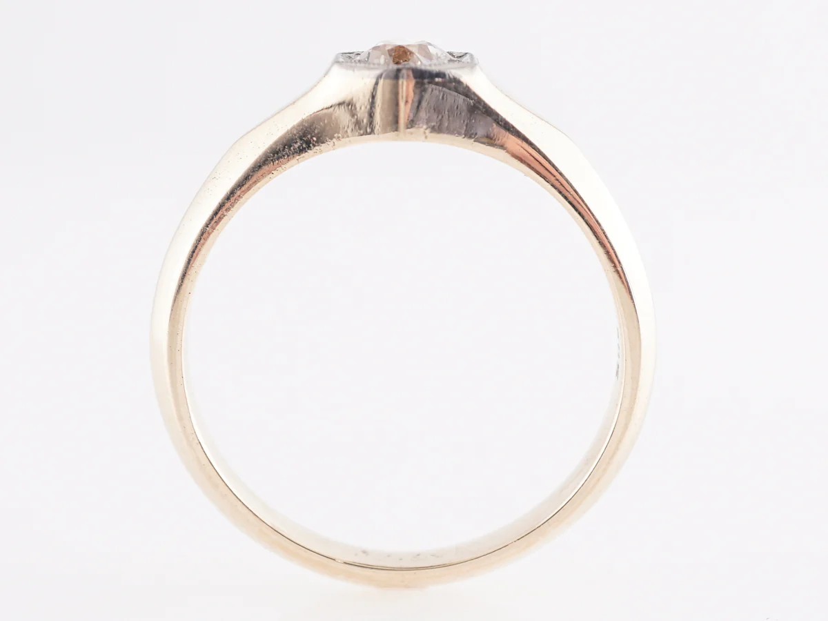 Art Deco Simple Solitaire Diamond Engagement Ring in 14K - Image 4