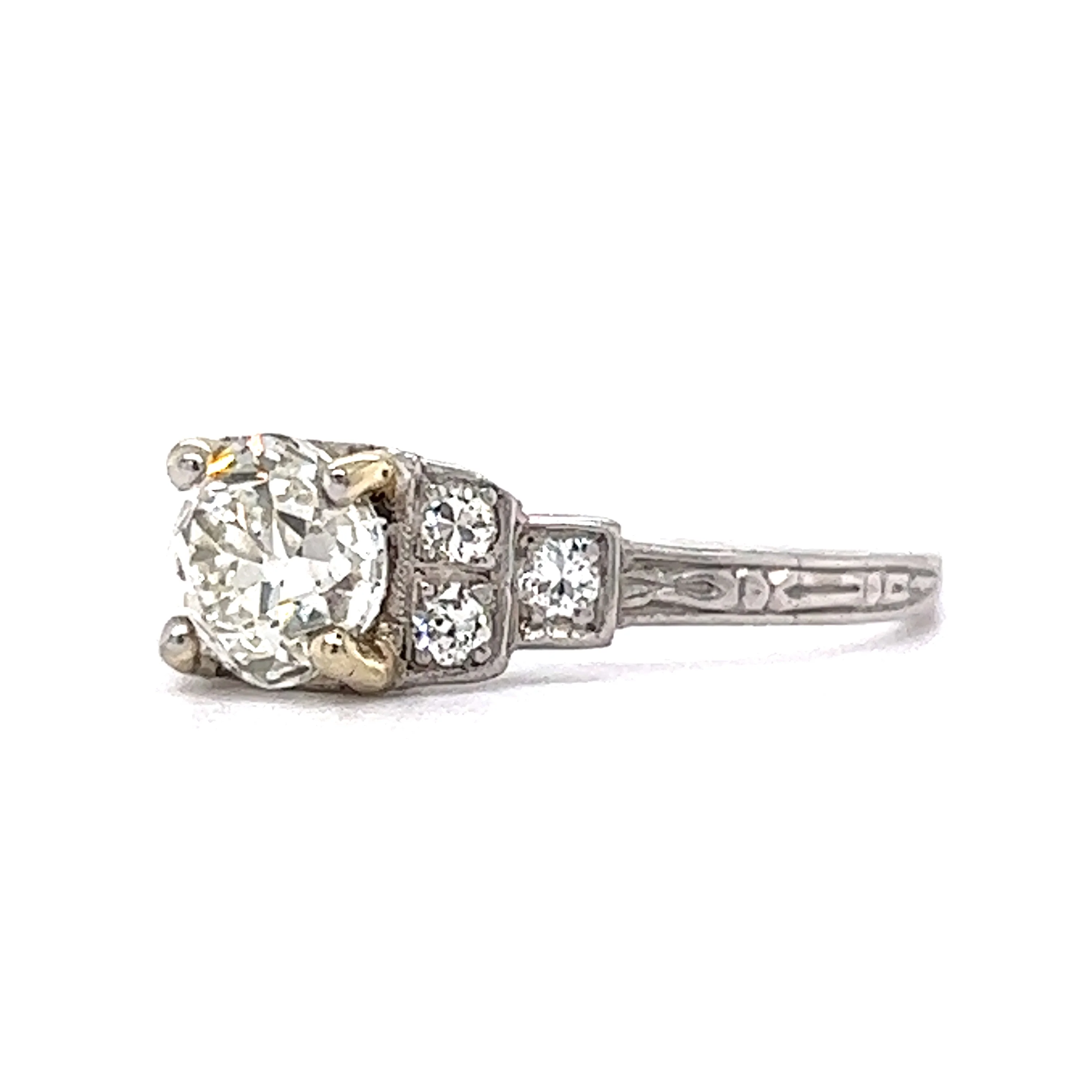 Art Deco Step Diamond Engagement Ring in Platinum - Image 2