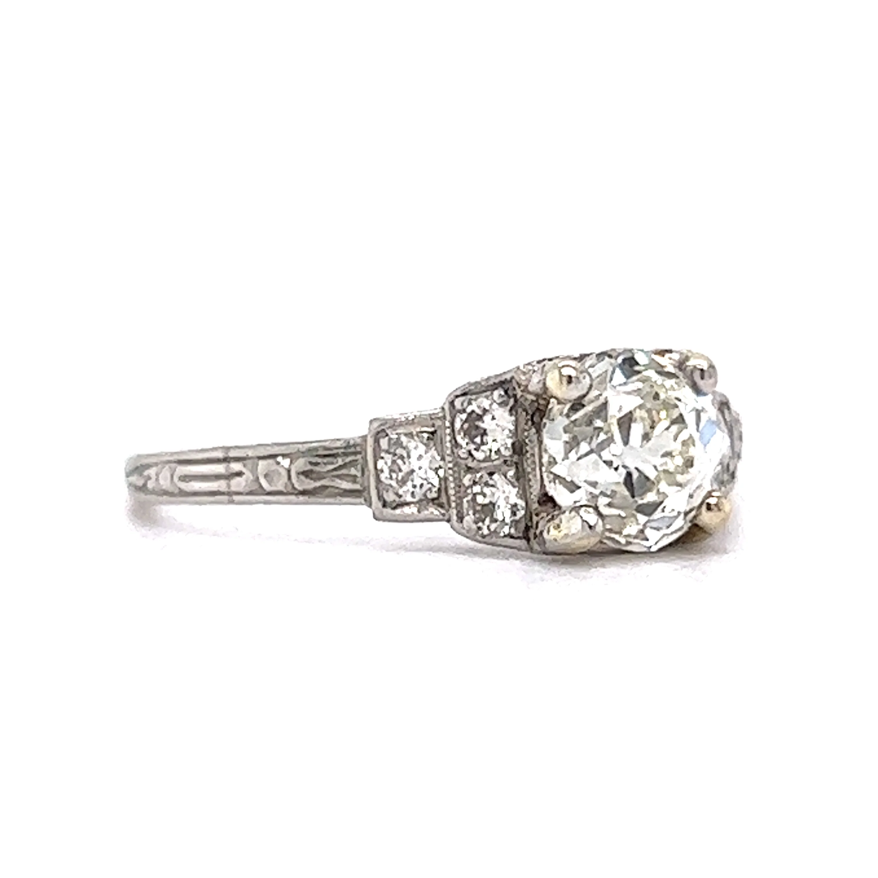 Art Deco Step Diamond Engagement Ring in Platinum - Image 3