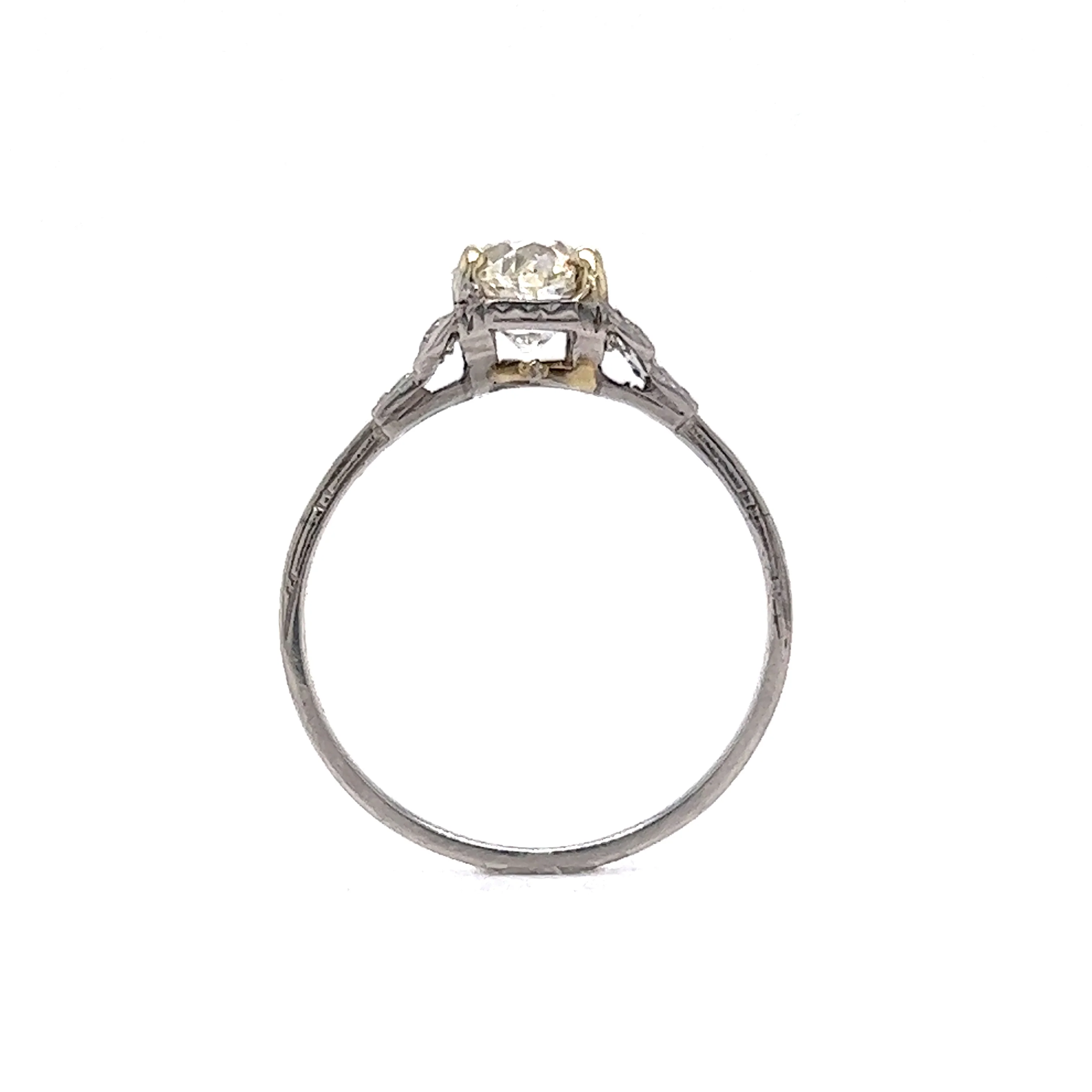 Art Deco Step Diamond Engagement Ring in Platinum - Image 4