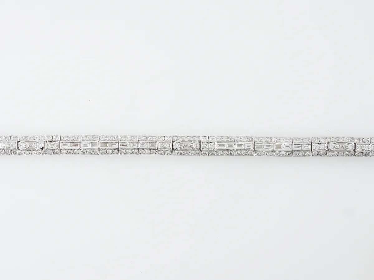 Art Deco Style Bracelet in White Gold w/ Diamonds 4.50 Carats - Image 3