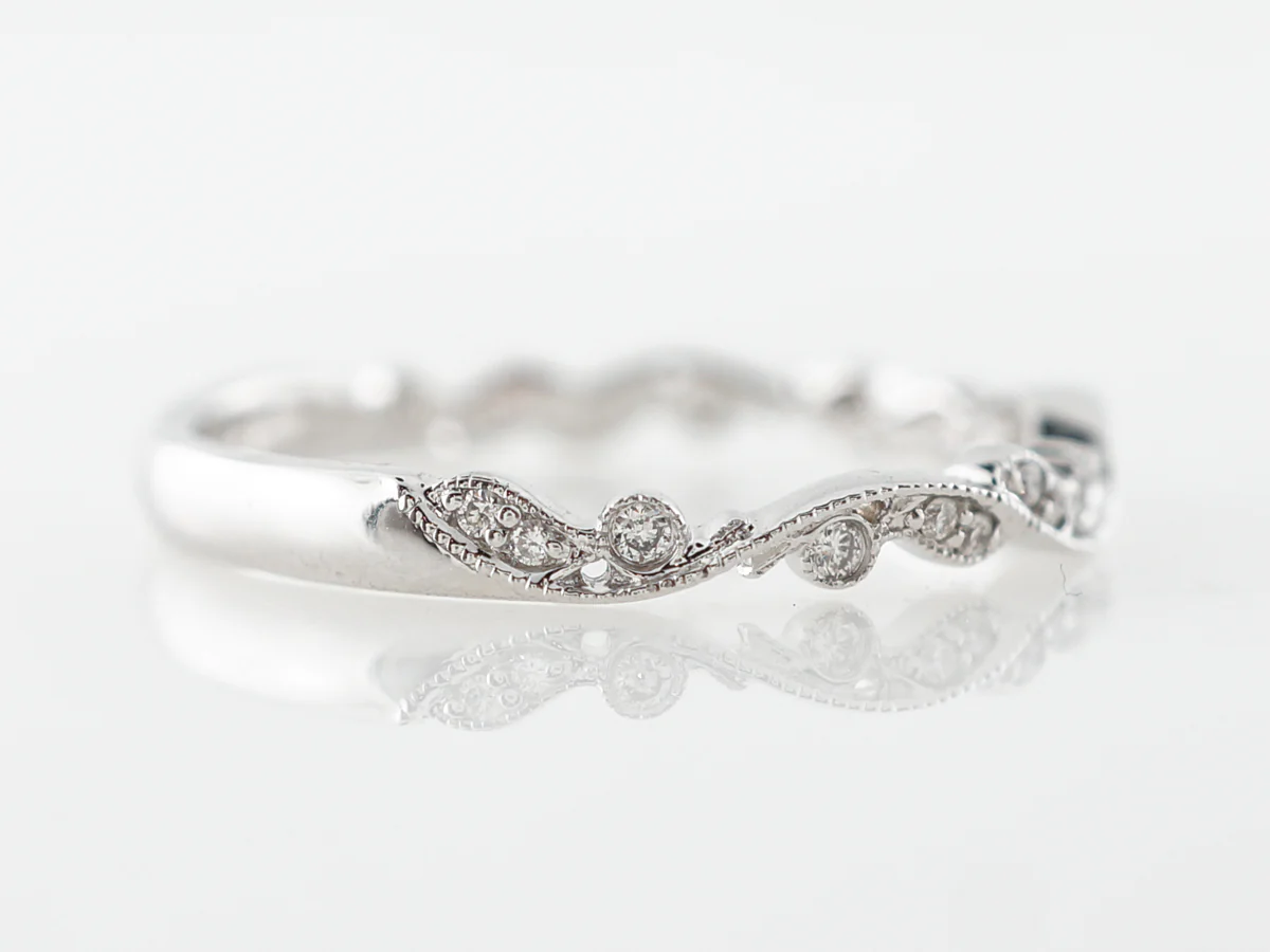 Art Deco Style Diamond Band in 14k White Gold - Image 3