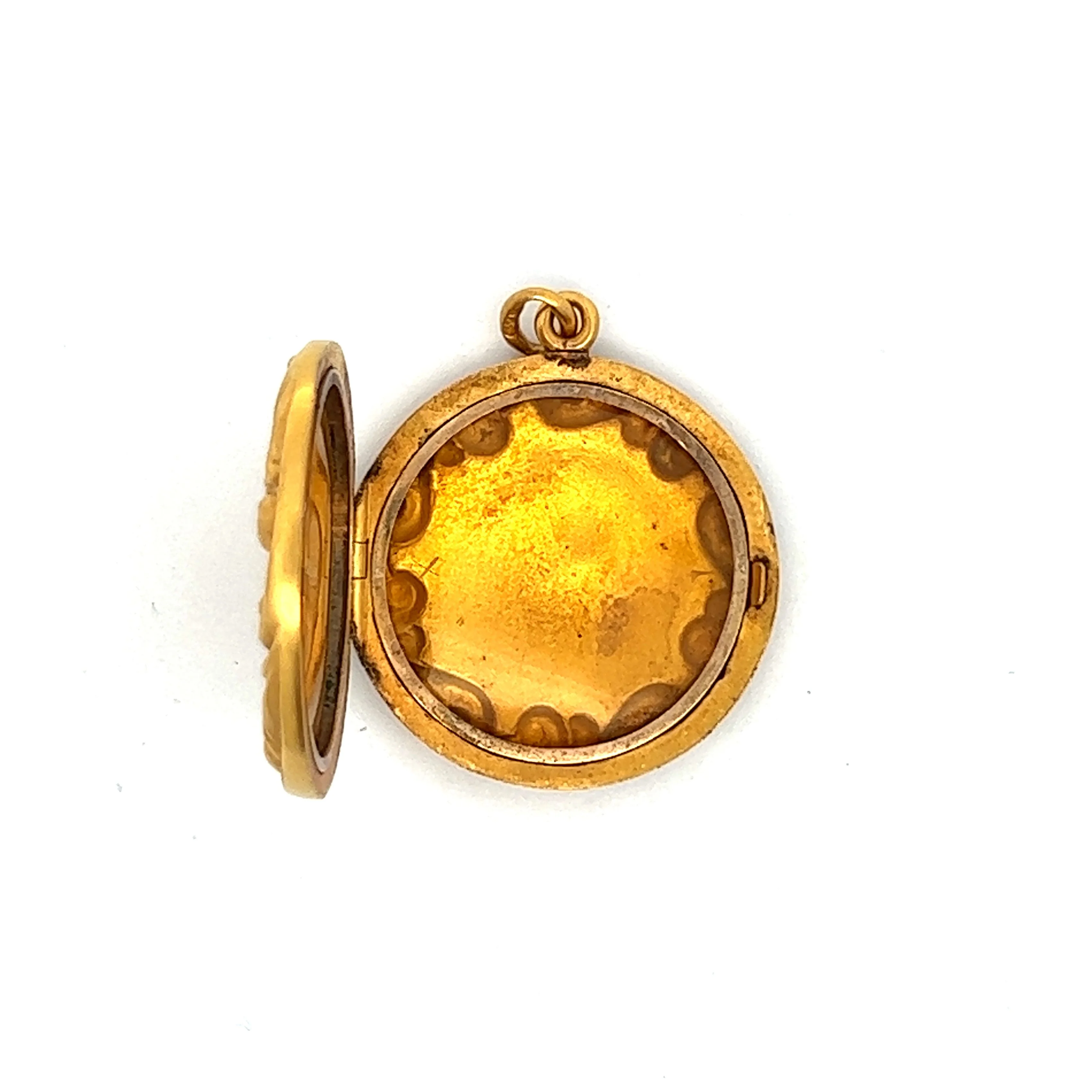Art Nouveau Diamond Pendant Necklace in 14k Yellow Gold - Image 4