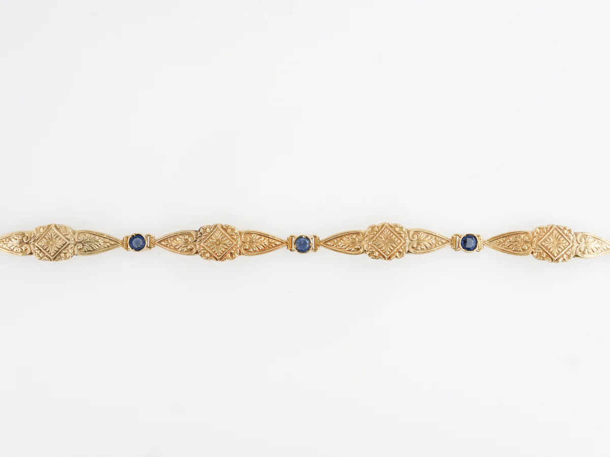 Art Nouveau Sapphire Bracelet in 18k Yellow Gold