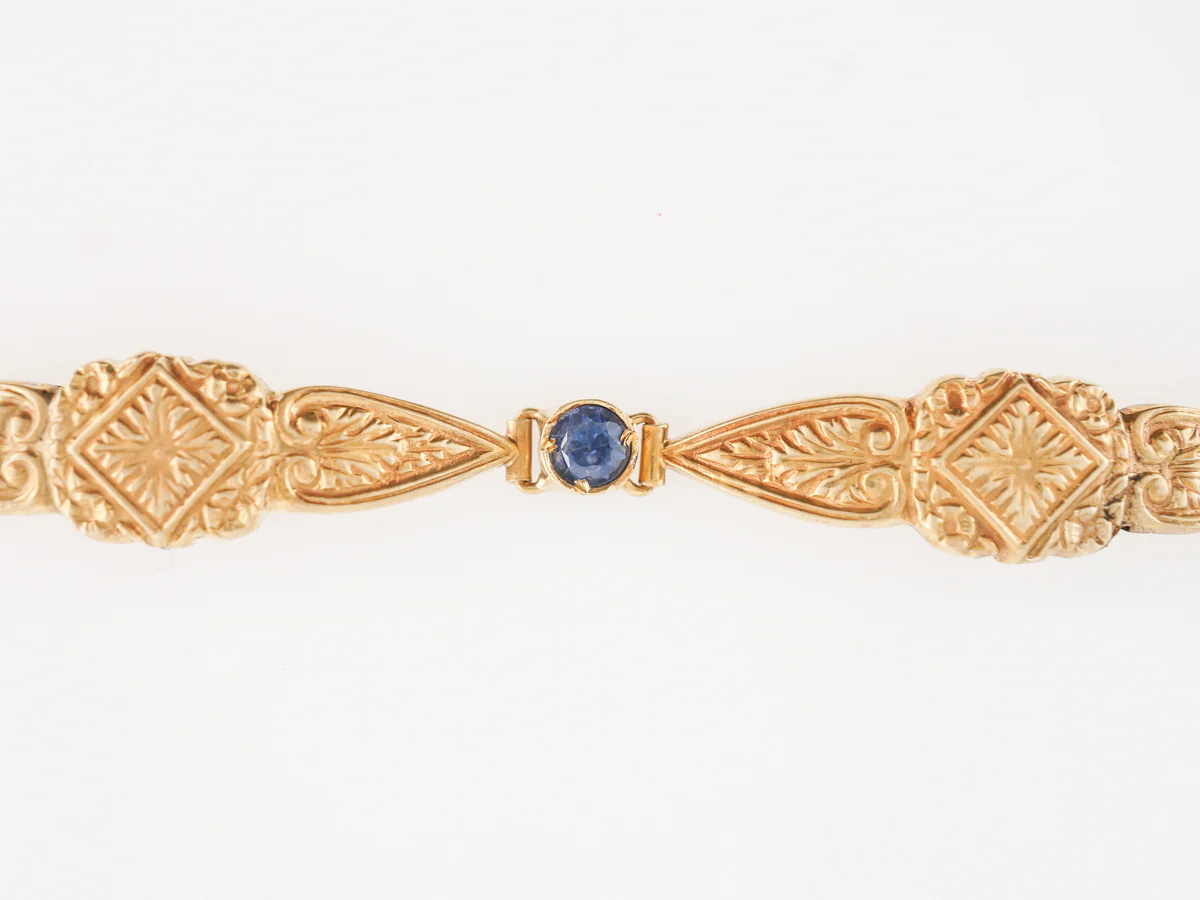 Art Nouveau Sapphire Bracelet in 18k Yellow Gold - Image 2
