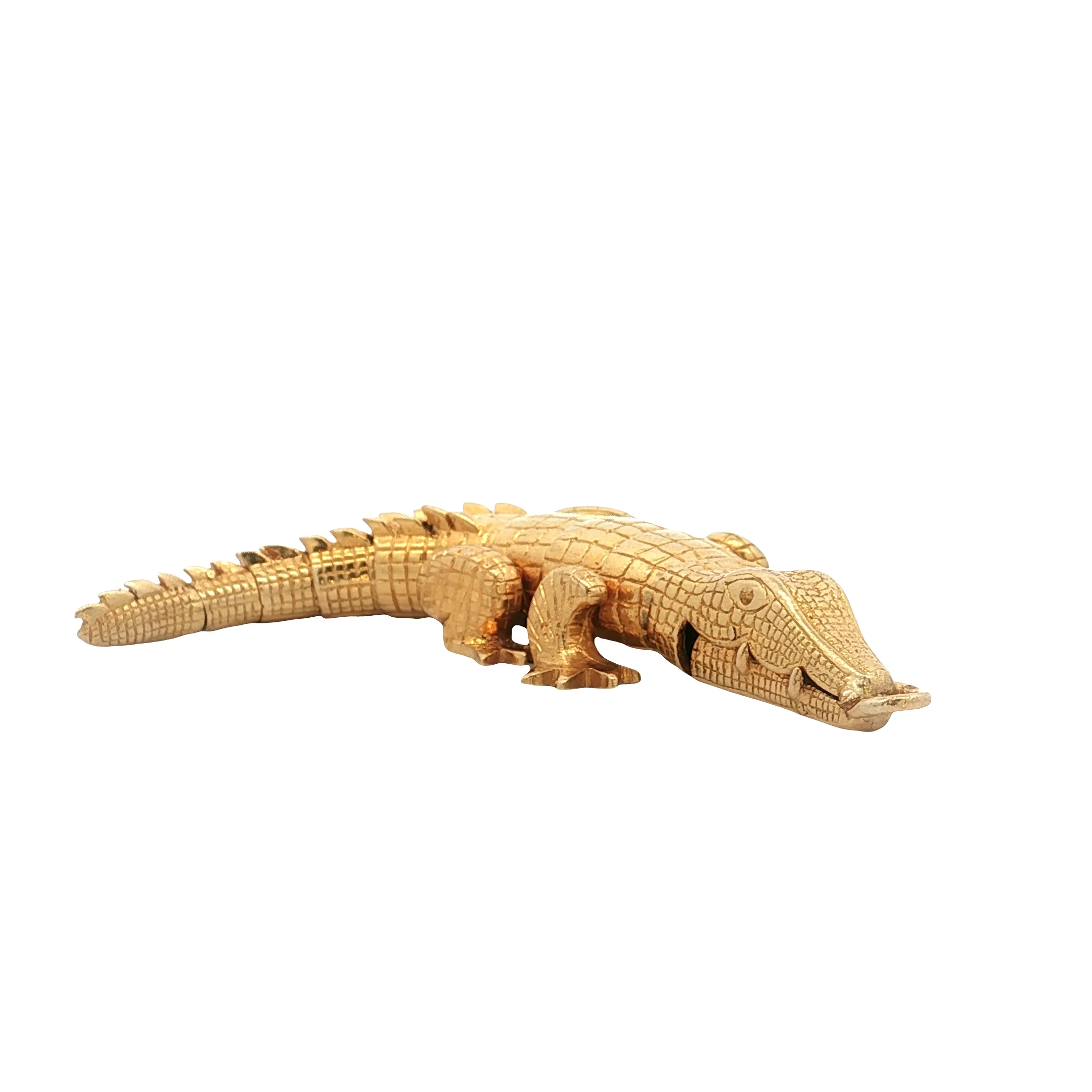 Articulated Alligator Pendant 22k Yellow Gold - Image 2