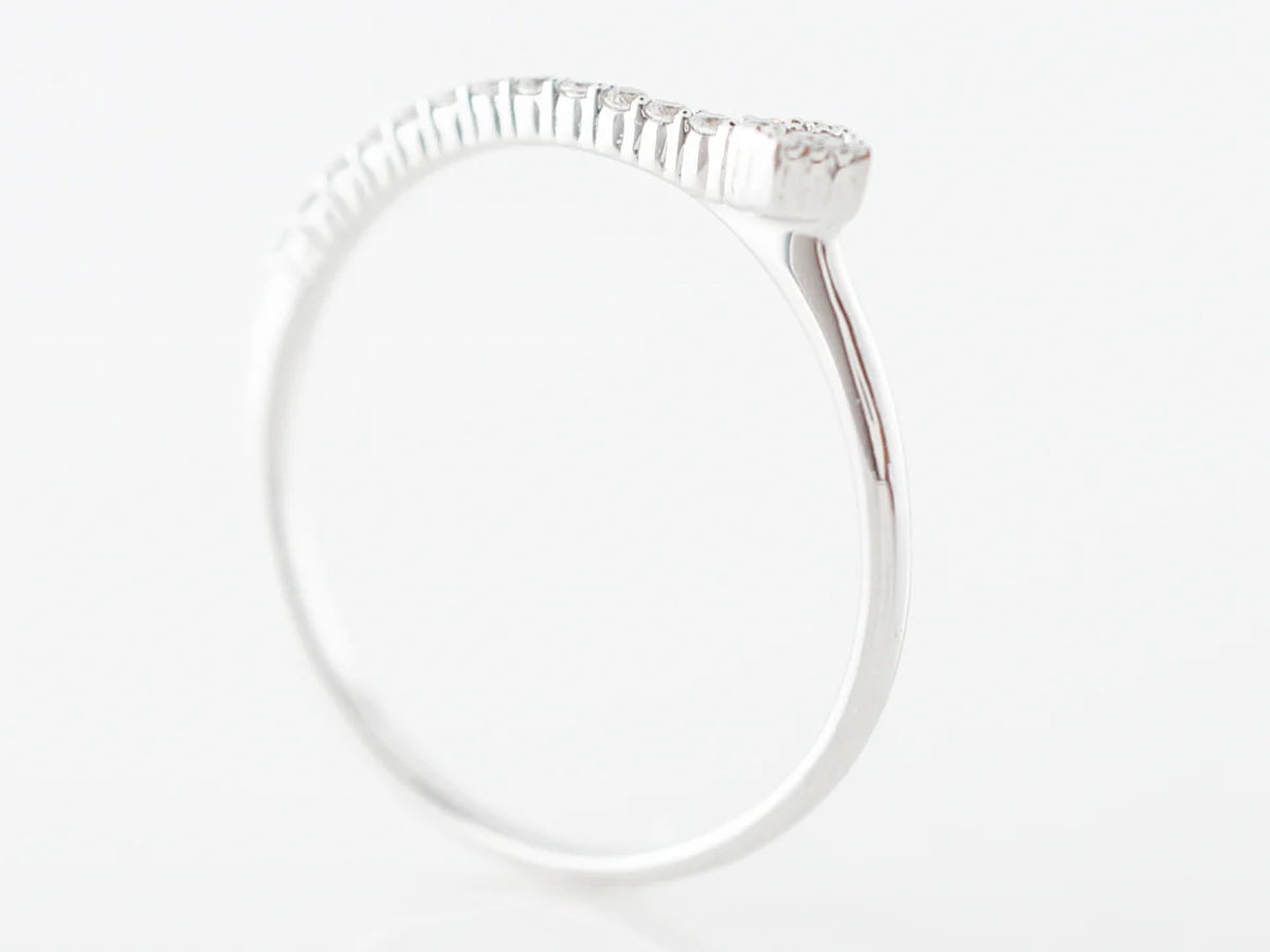 Asymmetric Right Hand Ring w/ Diamonds in White Gold - Image 5