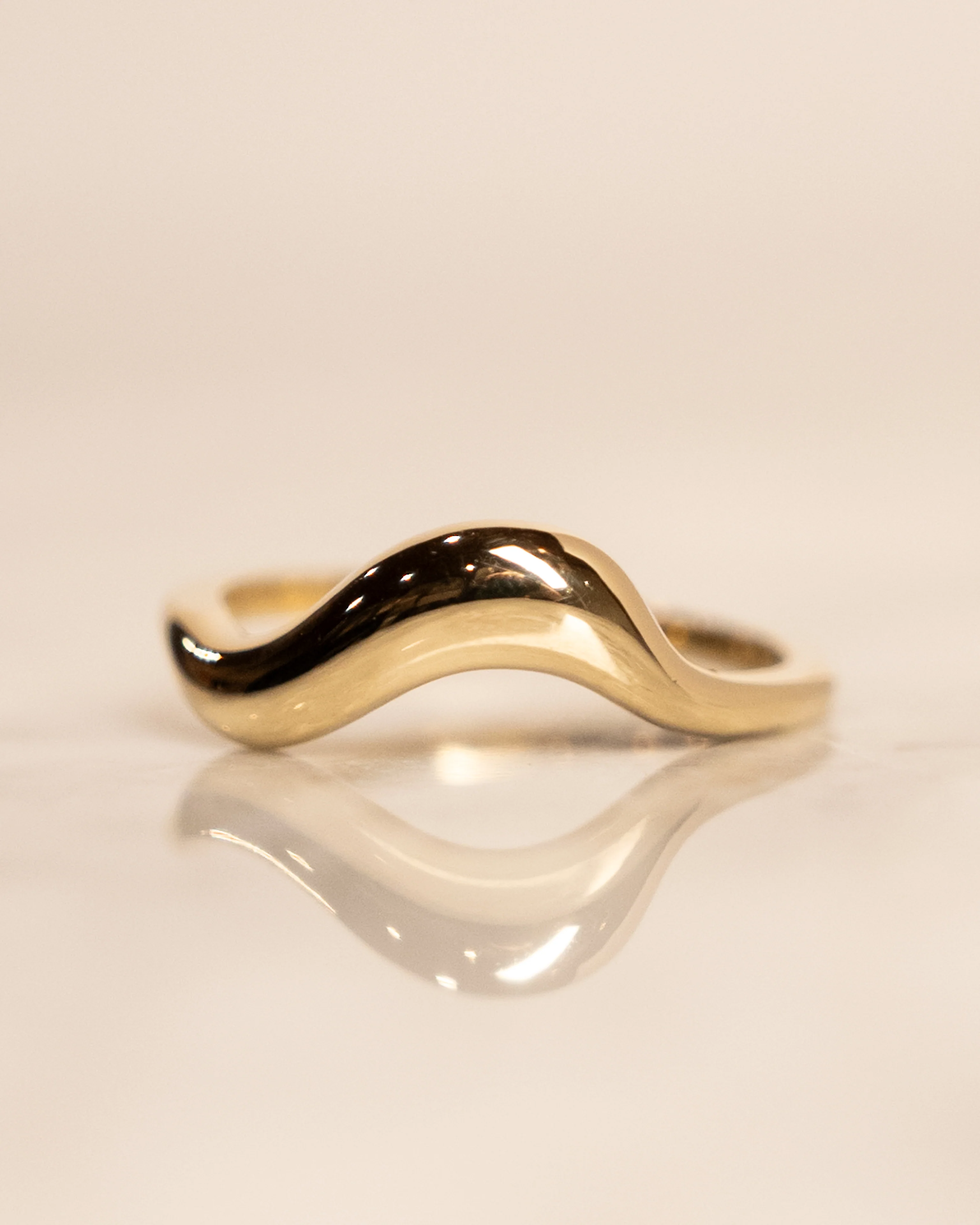 Asymmetrical Bubble Contour Band in 14k Yellow Gold - Image 6