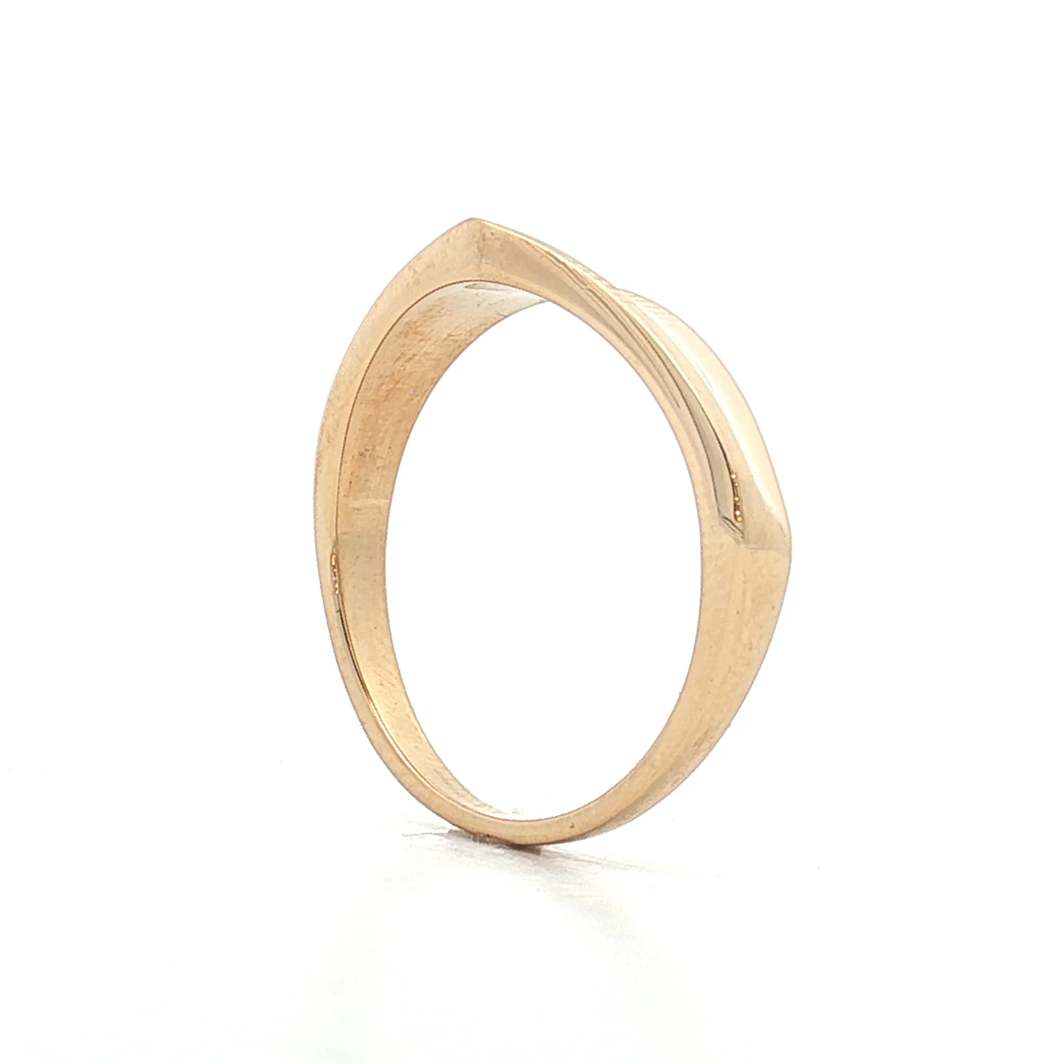 Asymmetrical Geometric Stacking Ring 14k Yellow Gold - Image 5