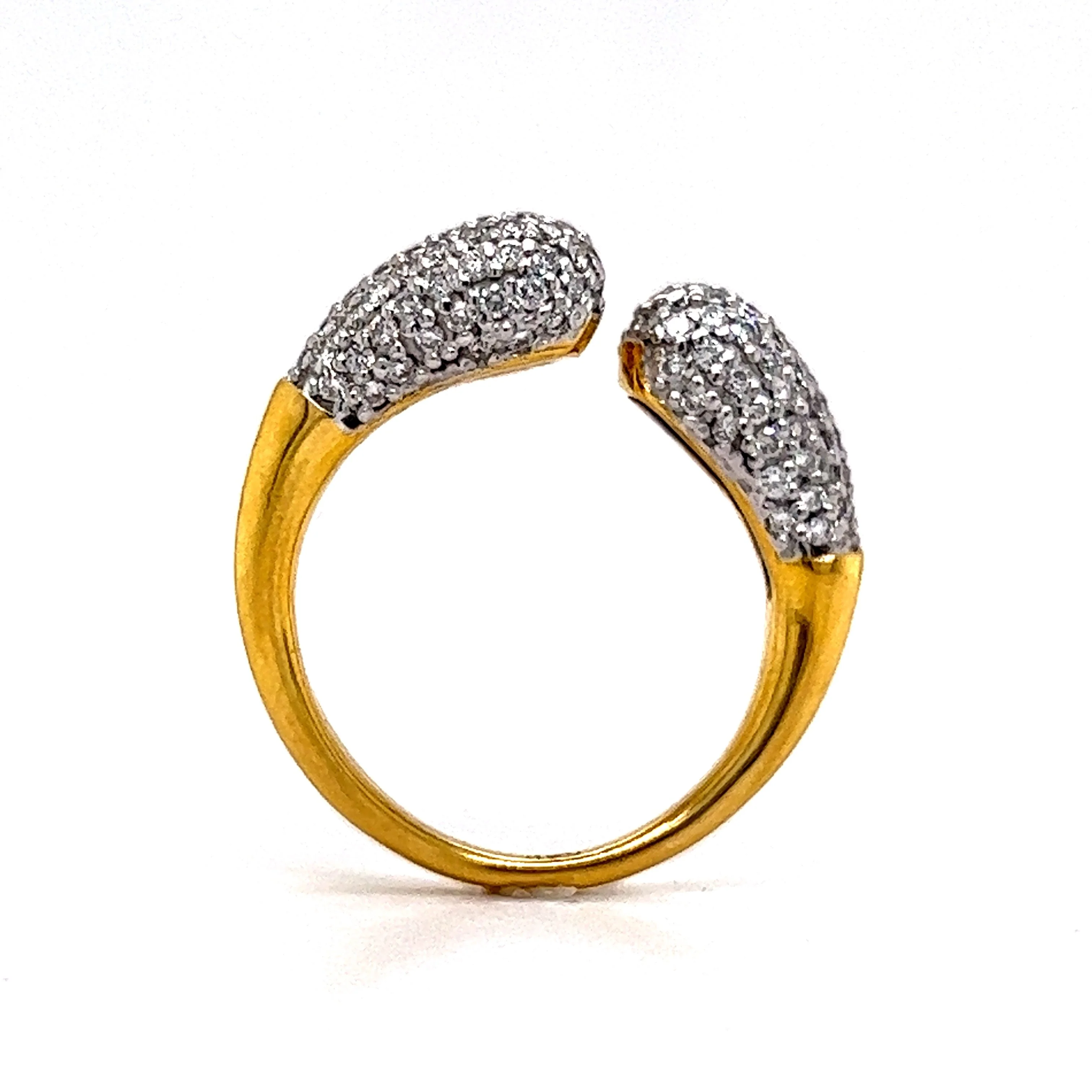 Asymmetrical Pave Diamond Open Cocktail Ring in 18k Gold - Image 4