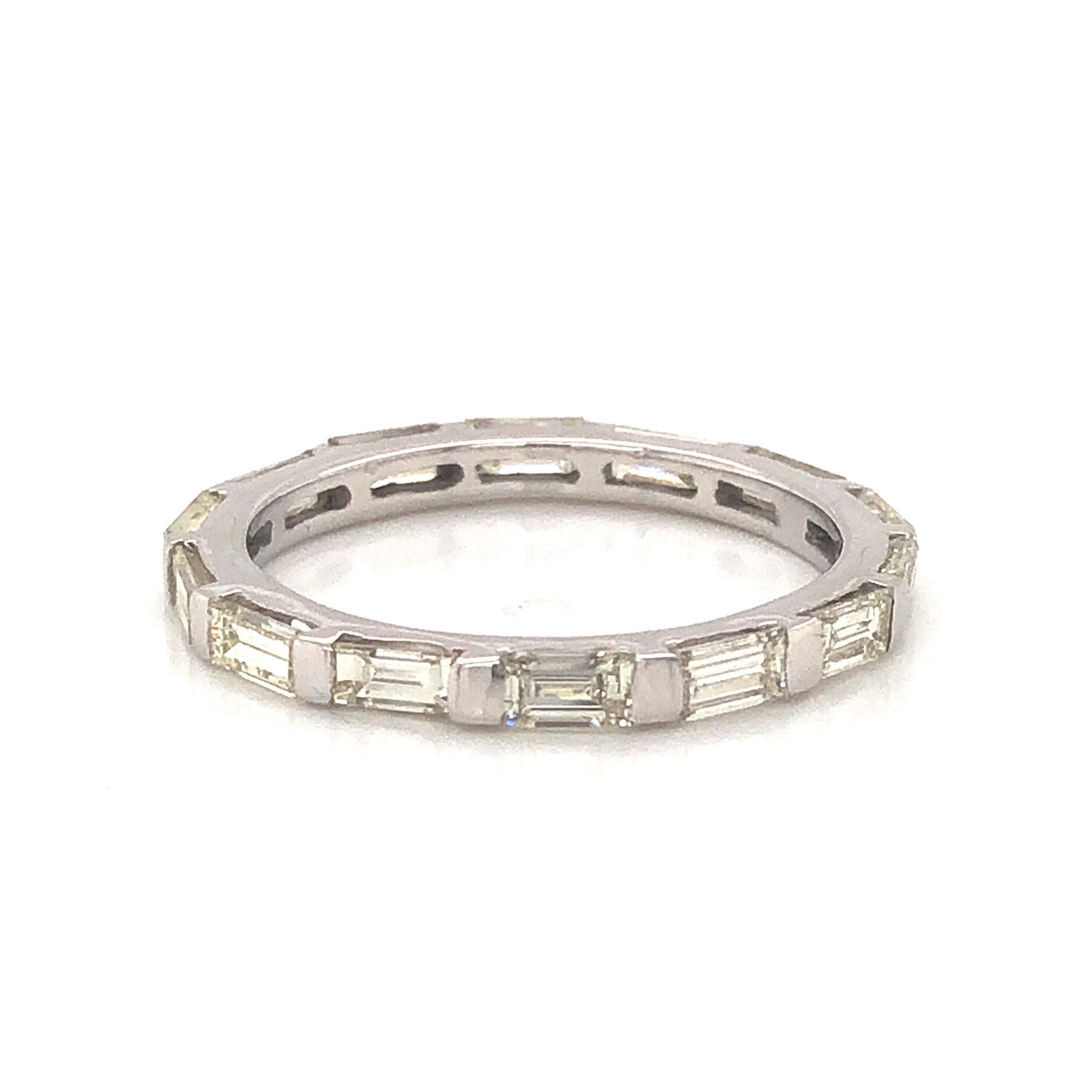 Baguette Cut Diamond Eternity Wedding Band in 14k White Gold