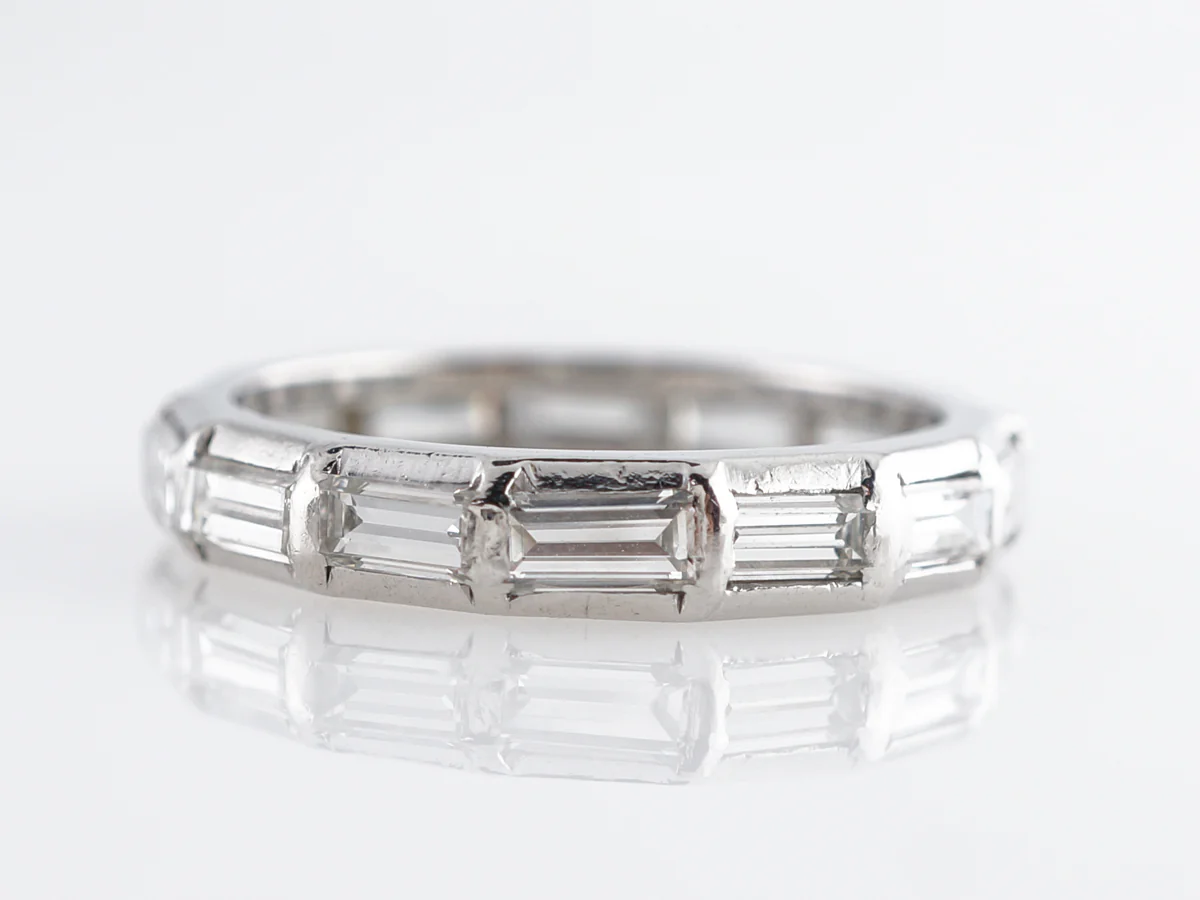 Baguette Cut Diamond Eternity Wedding Band in Platinum