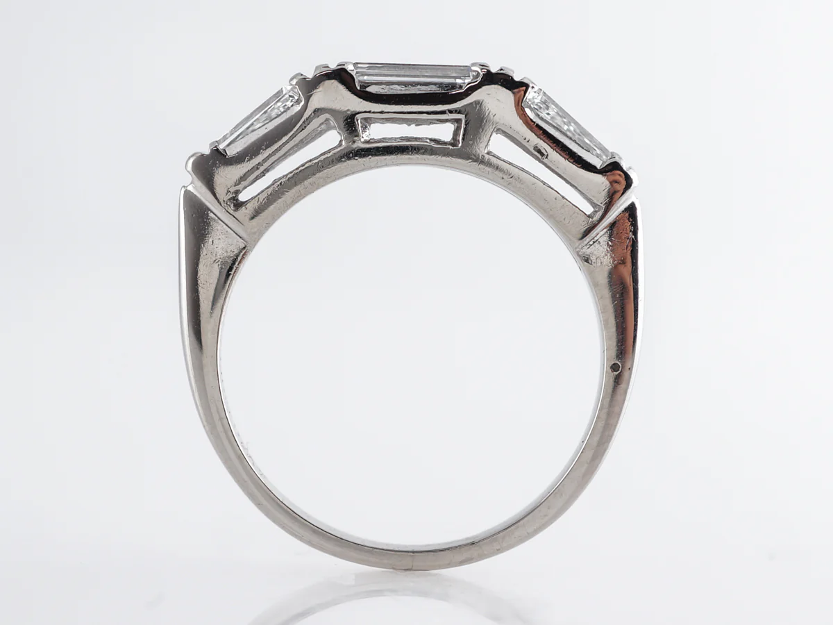 Baguette Cut Diamond Wedding Band Mid Century in Platinum - Image 4