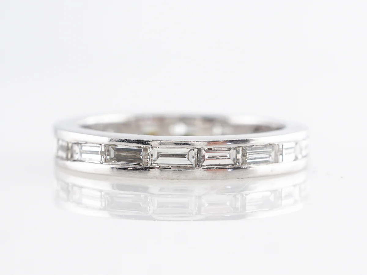 Baguette Cut Eternity Wedding Band in Platinum