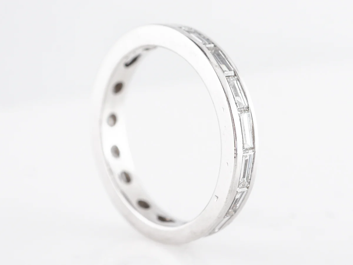 Baguette Cut Eternity Wedding Band in Platinum - Image 2