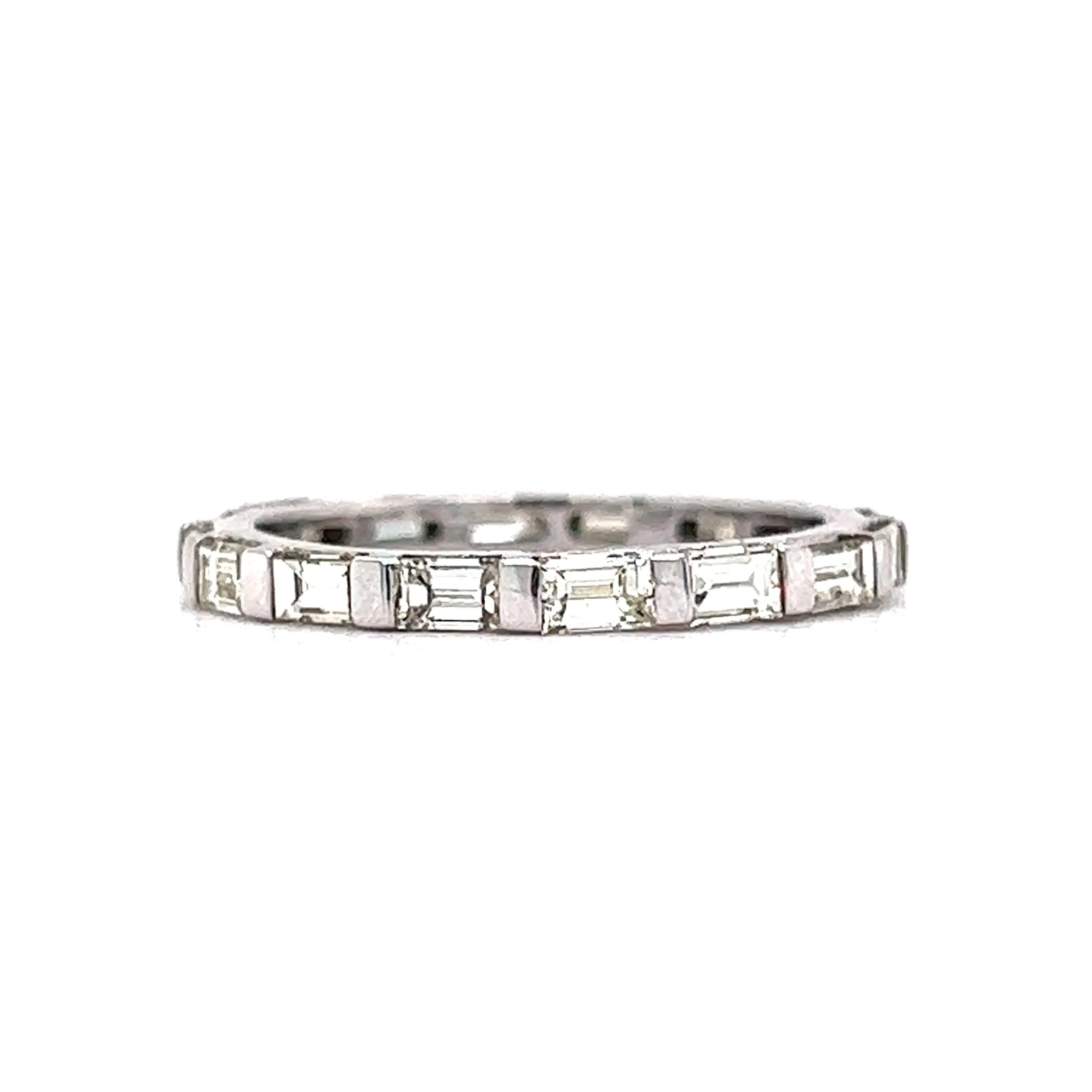 Baguette Diamond Eternity Wedding Band in 14k White Gold - Image 2