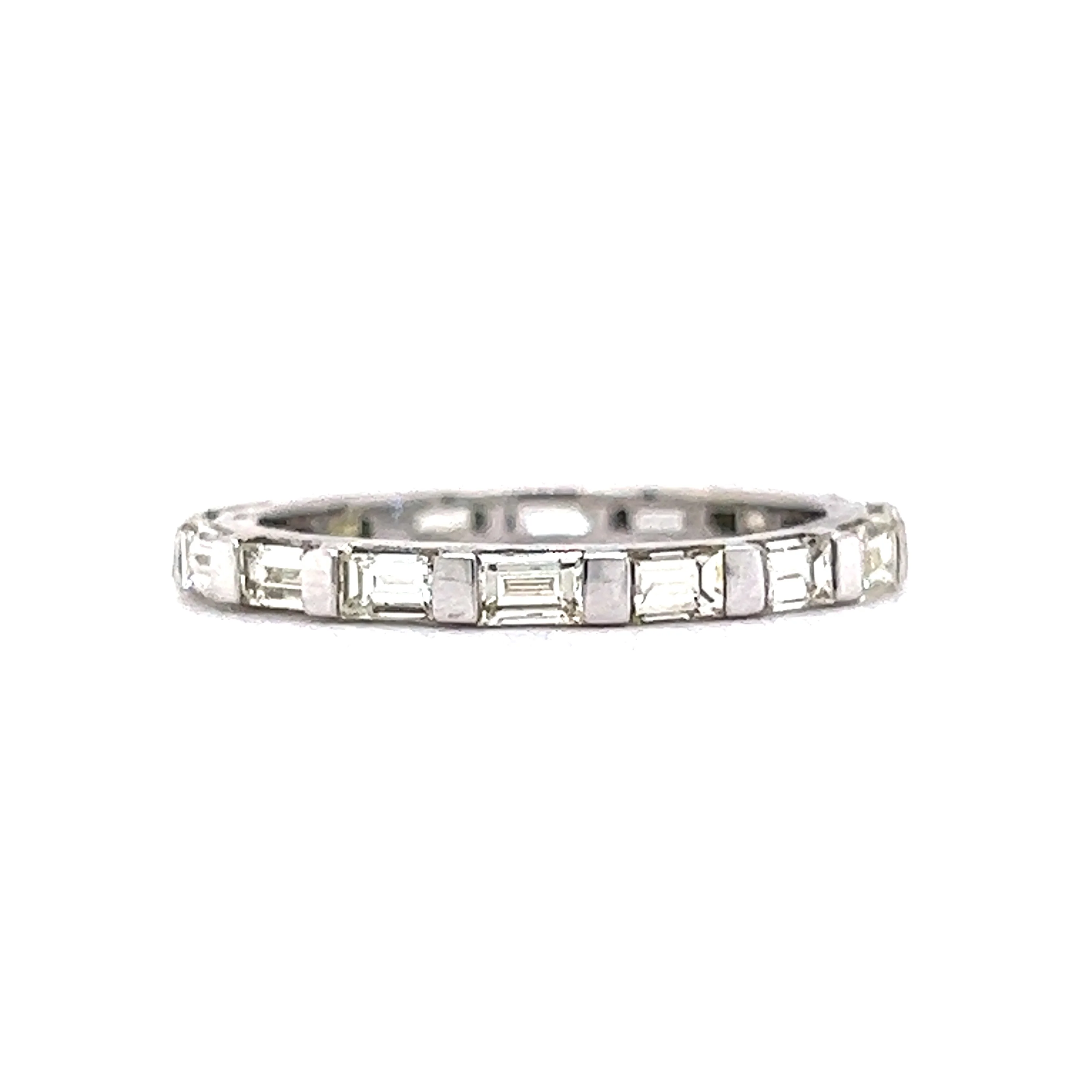 Baguette Diamond Eternity Wedding Band in 14k White Gold - Image 3