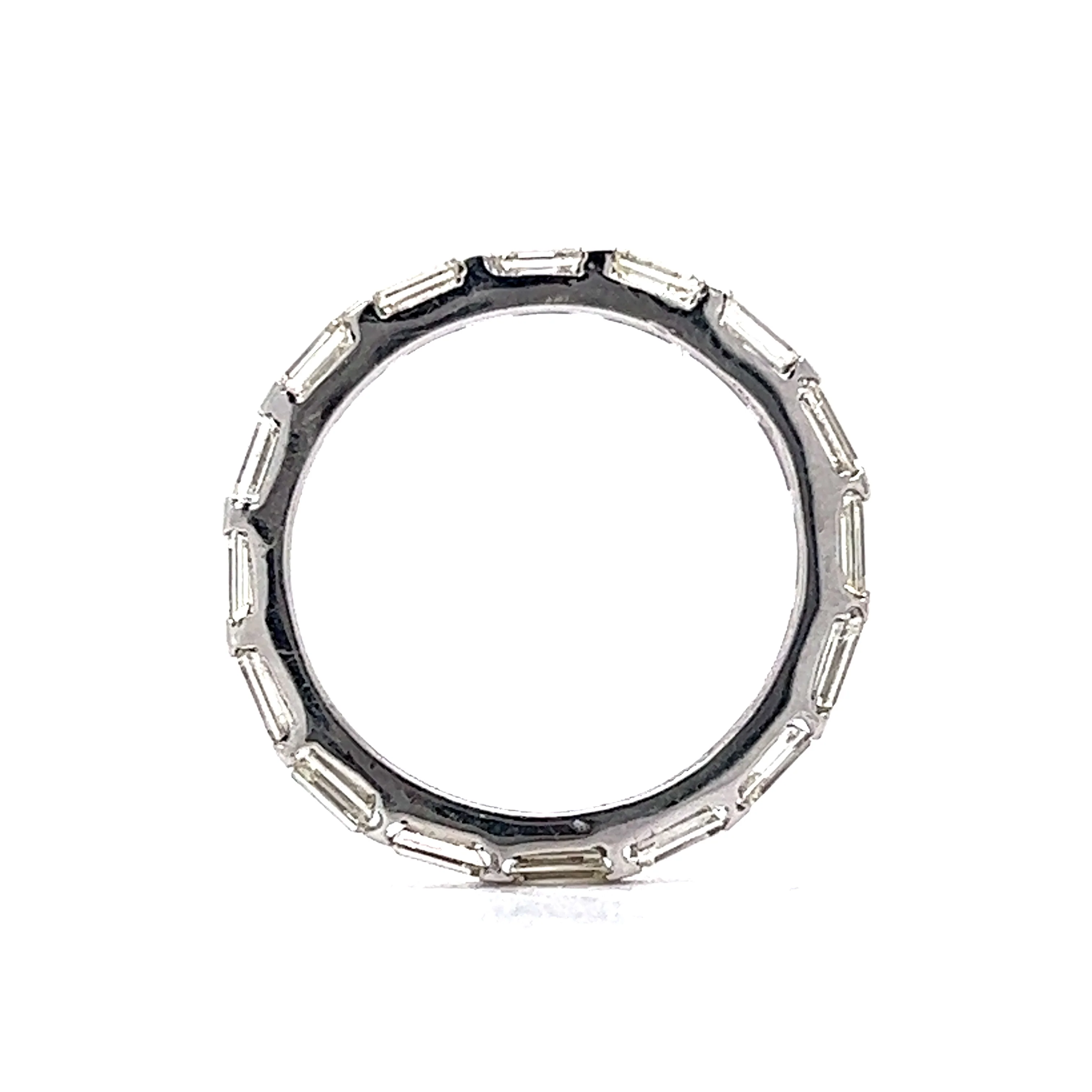 Baguette Diamond Eternity Wedding Band in 14k White Gold - Image 4