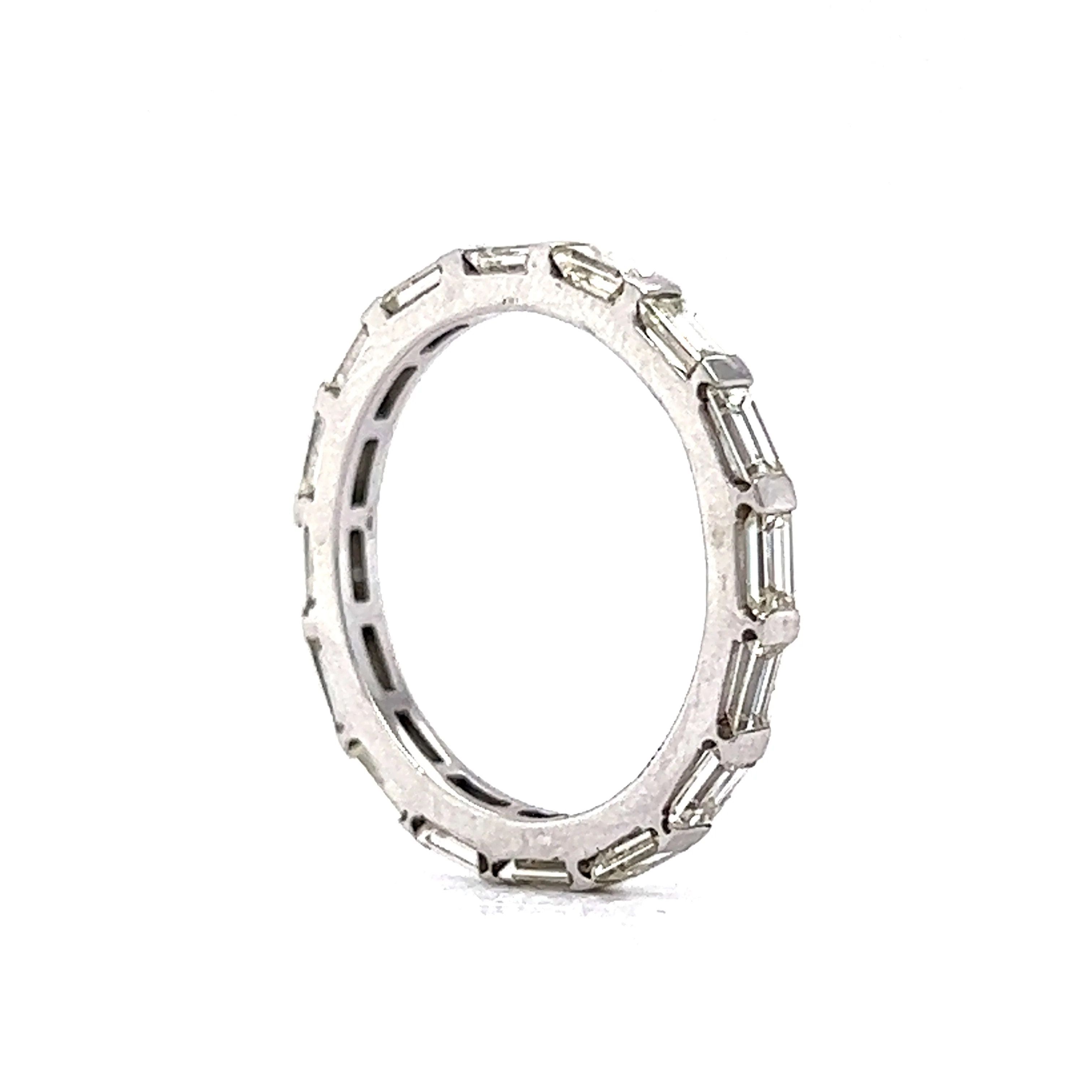 Baguette Diamond Eternity Wedding Band in 14k White Gold - Image 5