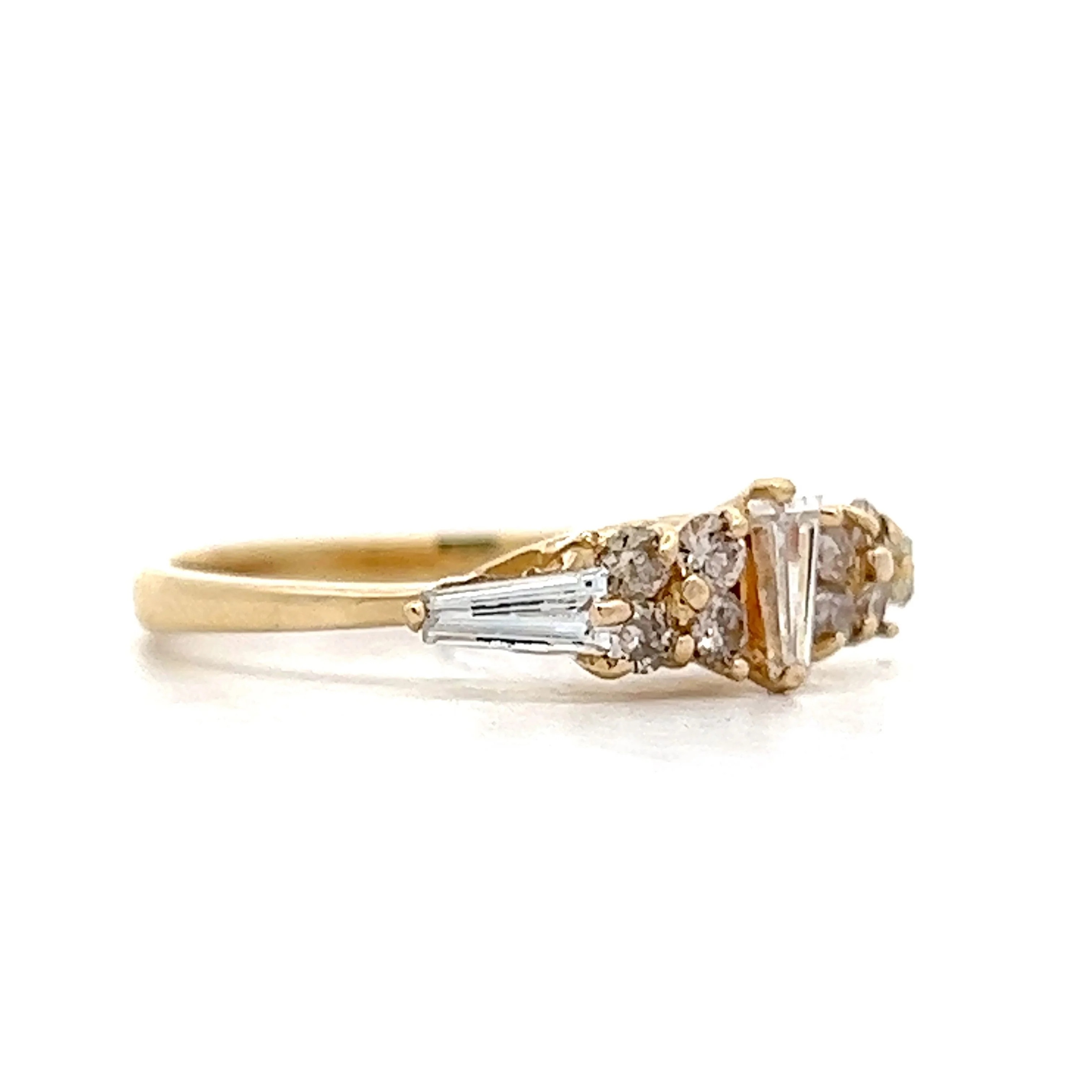 Baguette Diamond Stacking Cluster Ring in Yellow Gold - Image 3