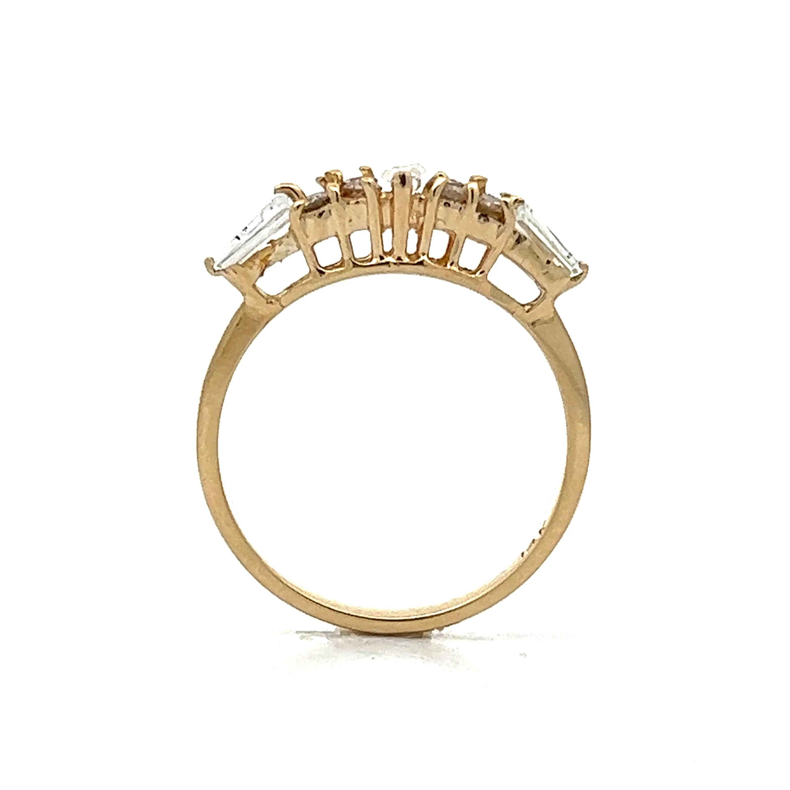 Baguette Diamond Stacking Cluster Ring in Yellow Gold - Image 4