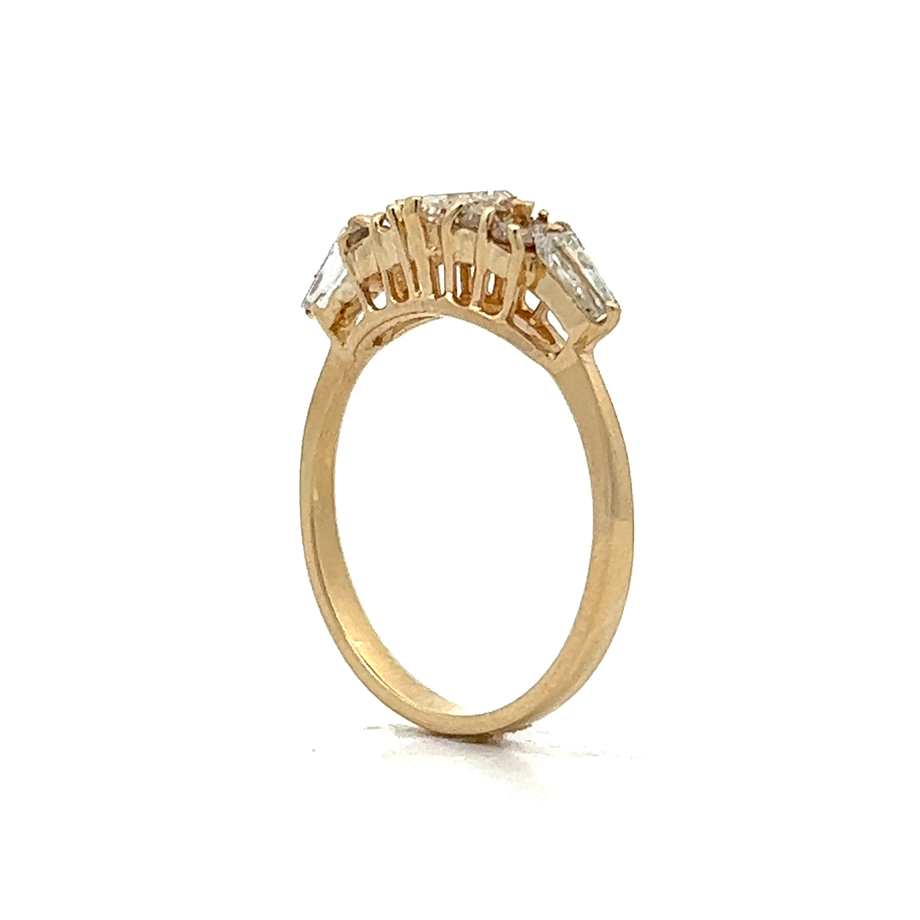 Baguette Diamond Stacking Cluster Ring in Yellow Gold - Image 5