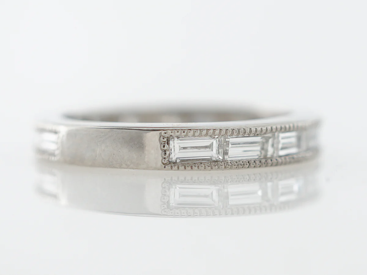 Baguette Diamond Wedding Band 1 Carat in Platinum - Image 3