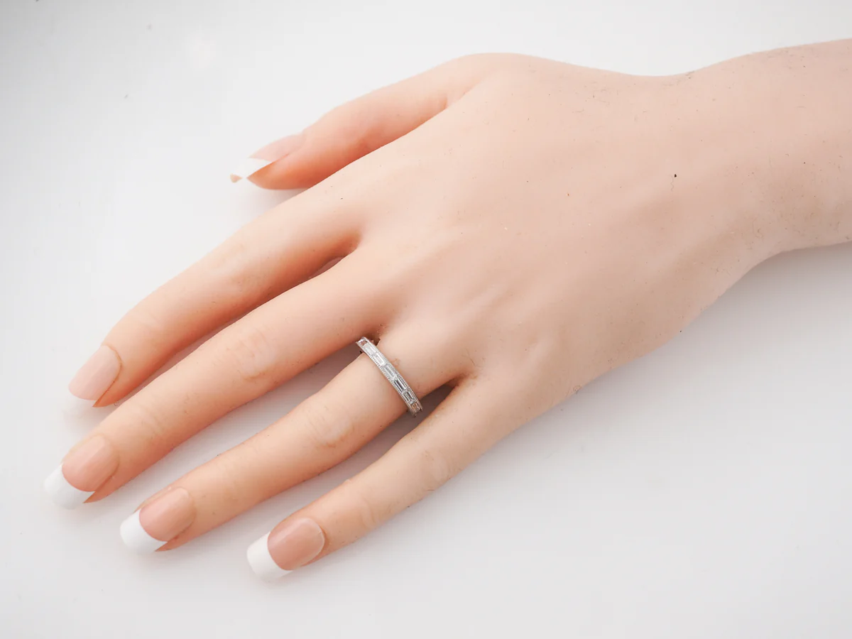 Baguette Diamond Wedding Band 1 Carat in Platinum - Image 6