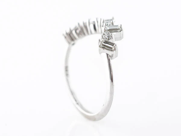 Baguette & Round Diamond Band in 14k White Gold - Image 4