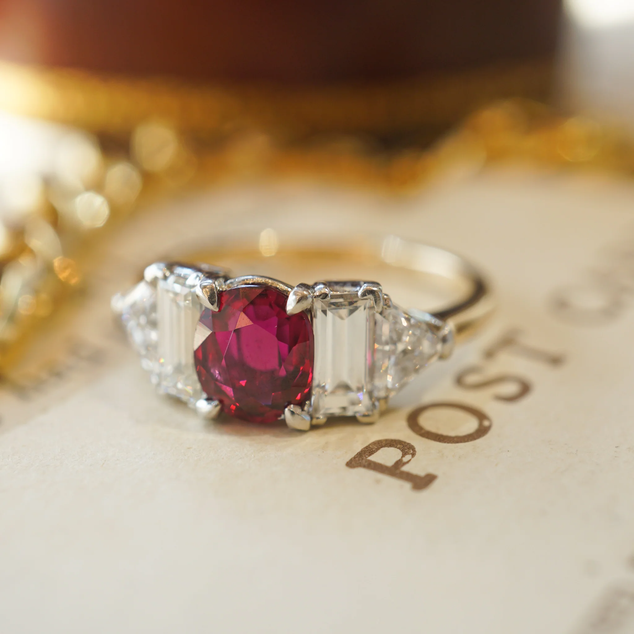 Bailey Banks & Biddle Ruby Engagement Ring in 14k Gold - Image 6