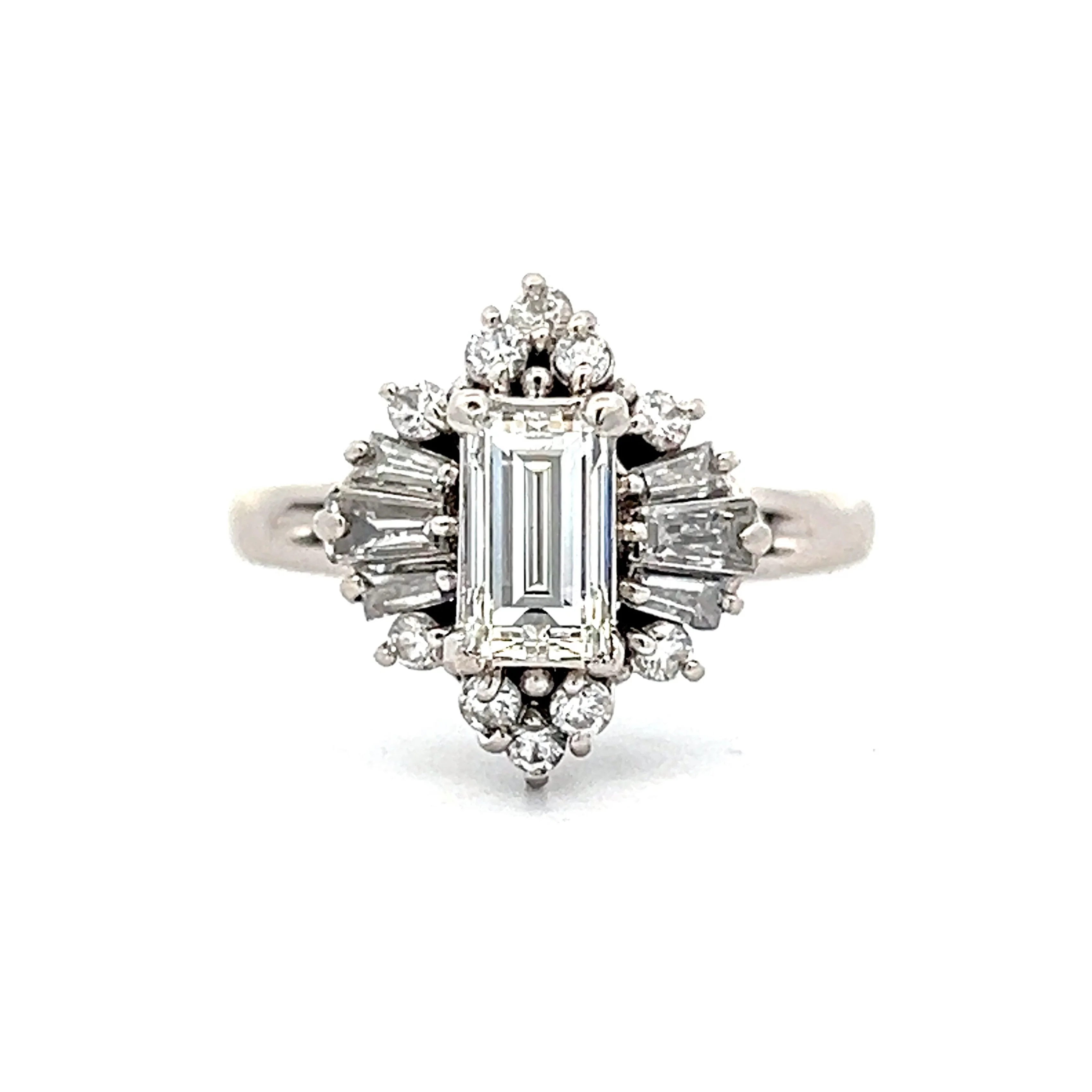 Ballerina Style Diamond Engagement Ring in Platinum