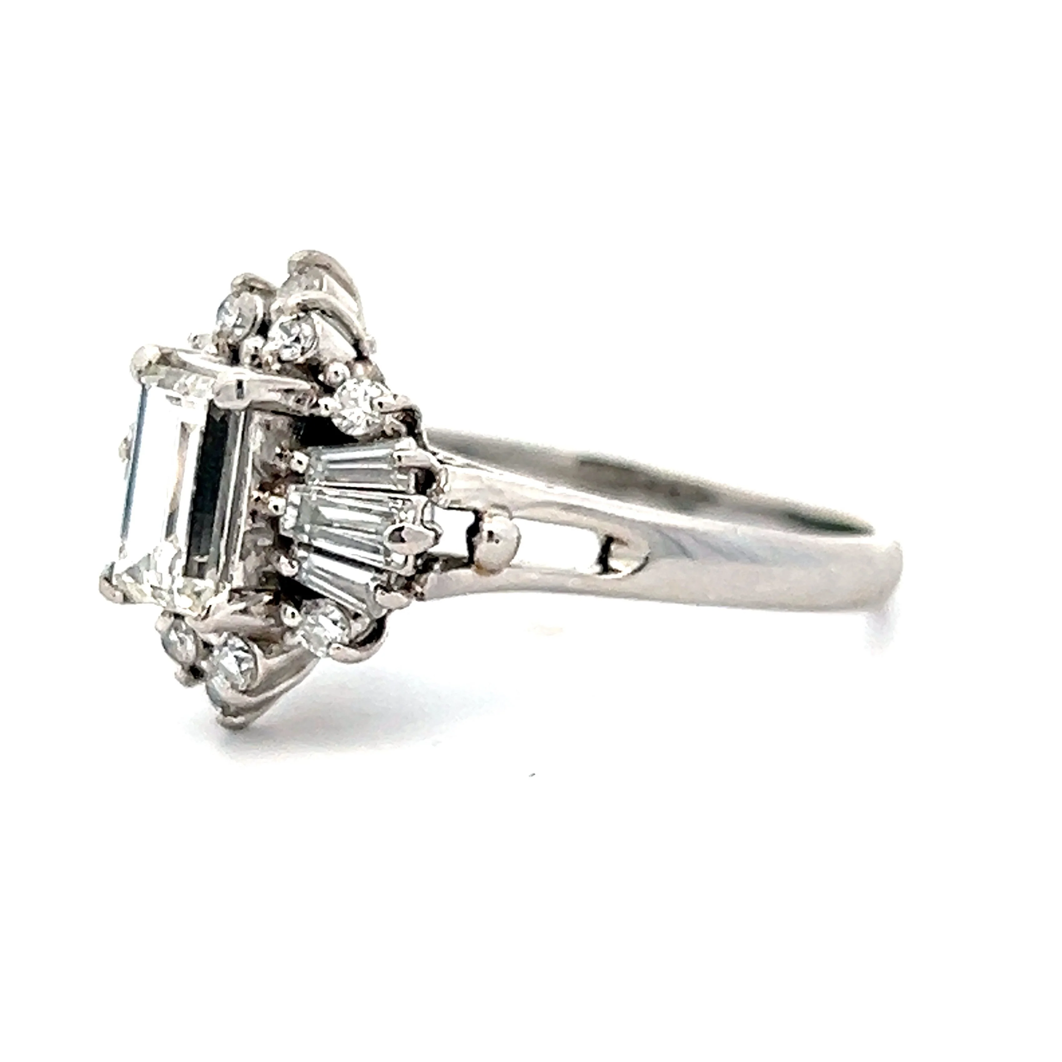 Ballerina Style Diamond Engagement Ring in Platinum - Image 2