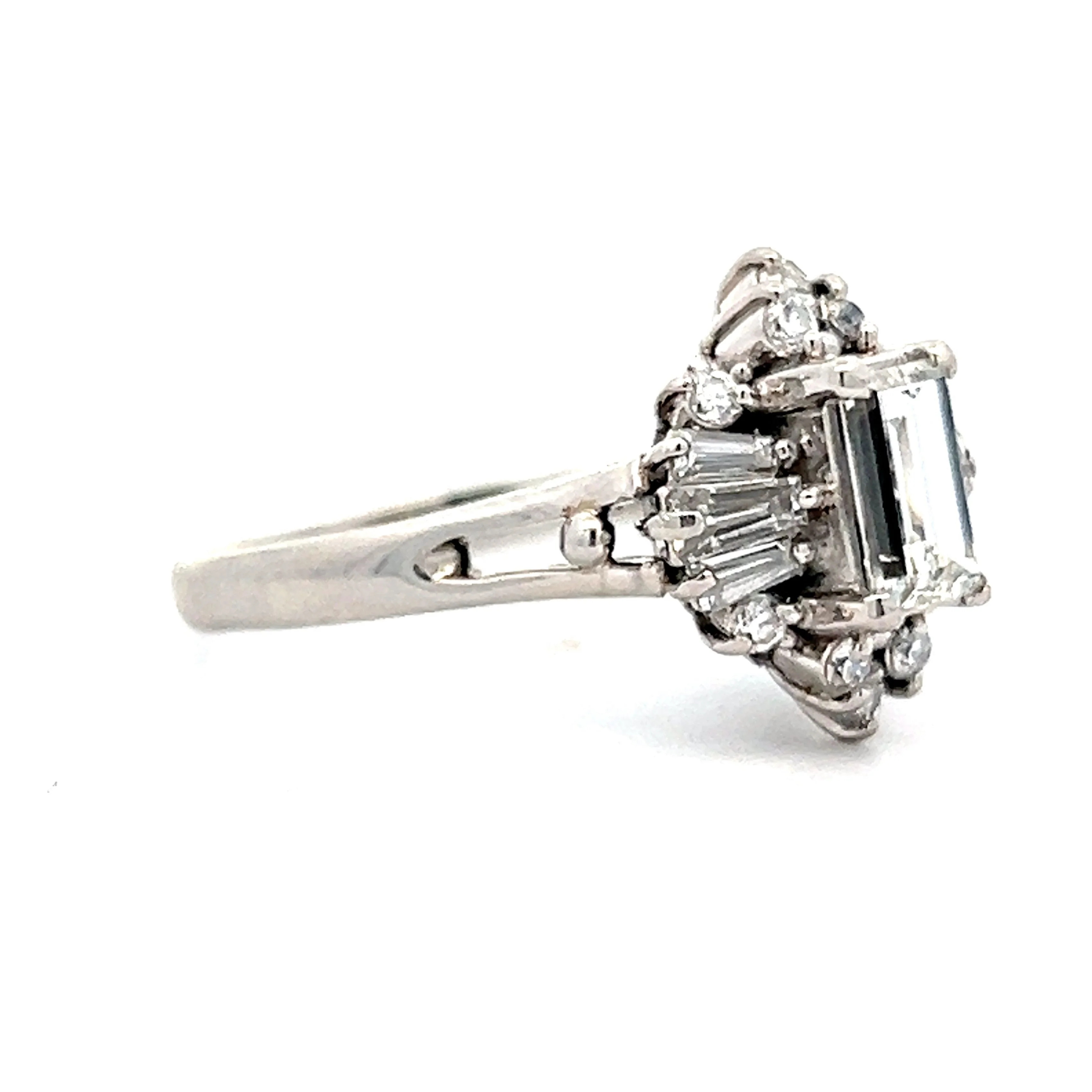 Ballerina Style Diamond Engagement Ring in Platinum - Image 3