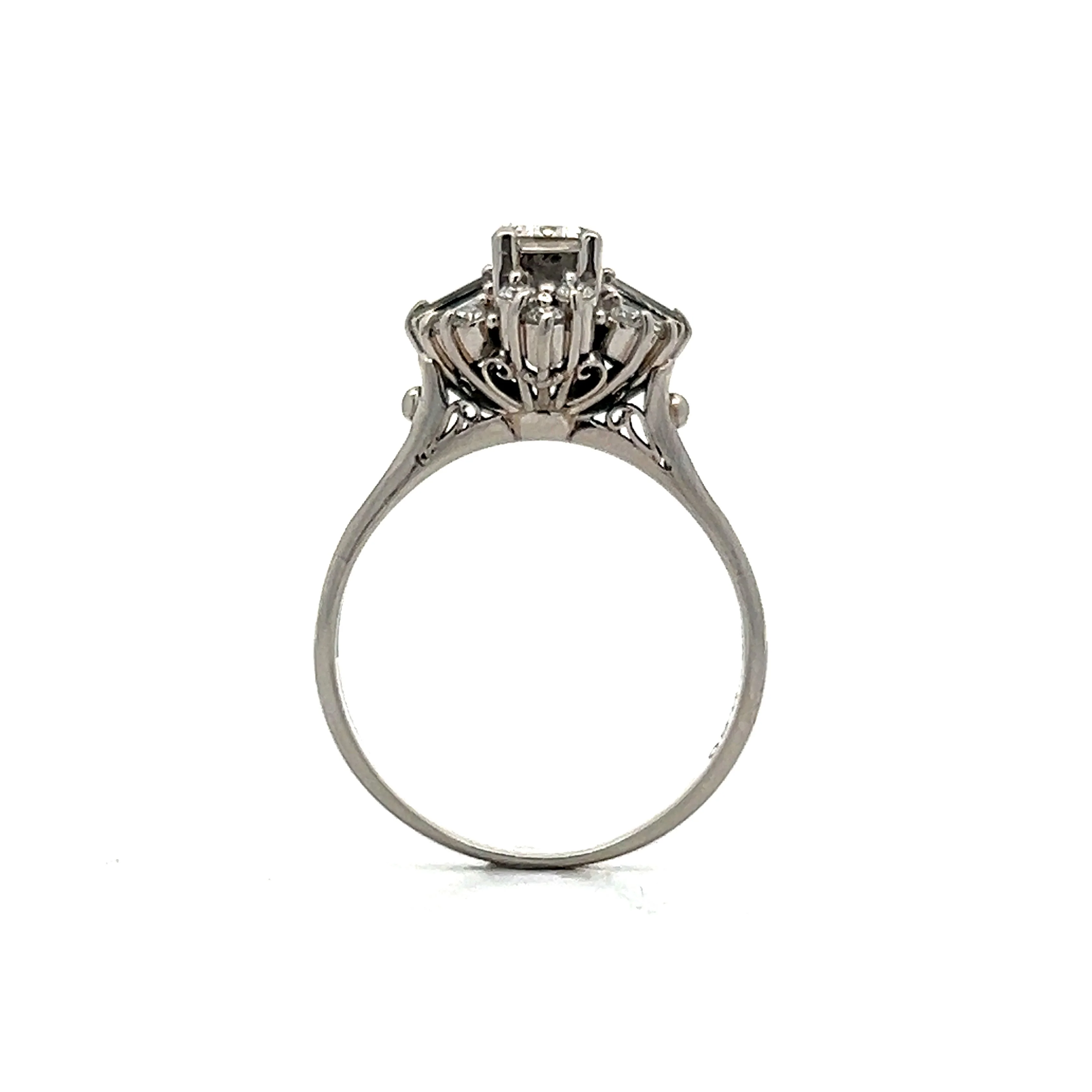 Ballerina Style Diamond Engagement Ring in Platinum - Image 4