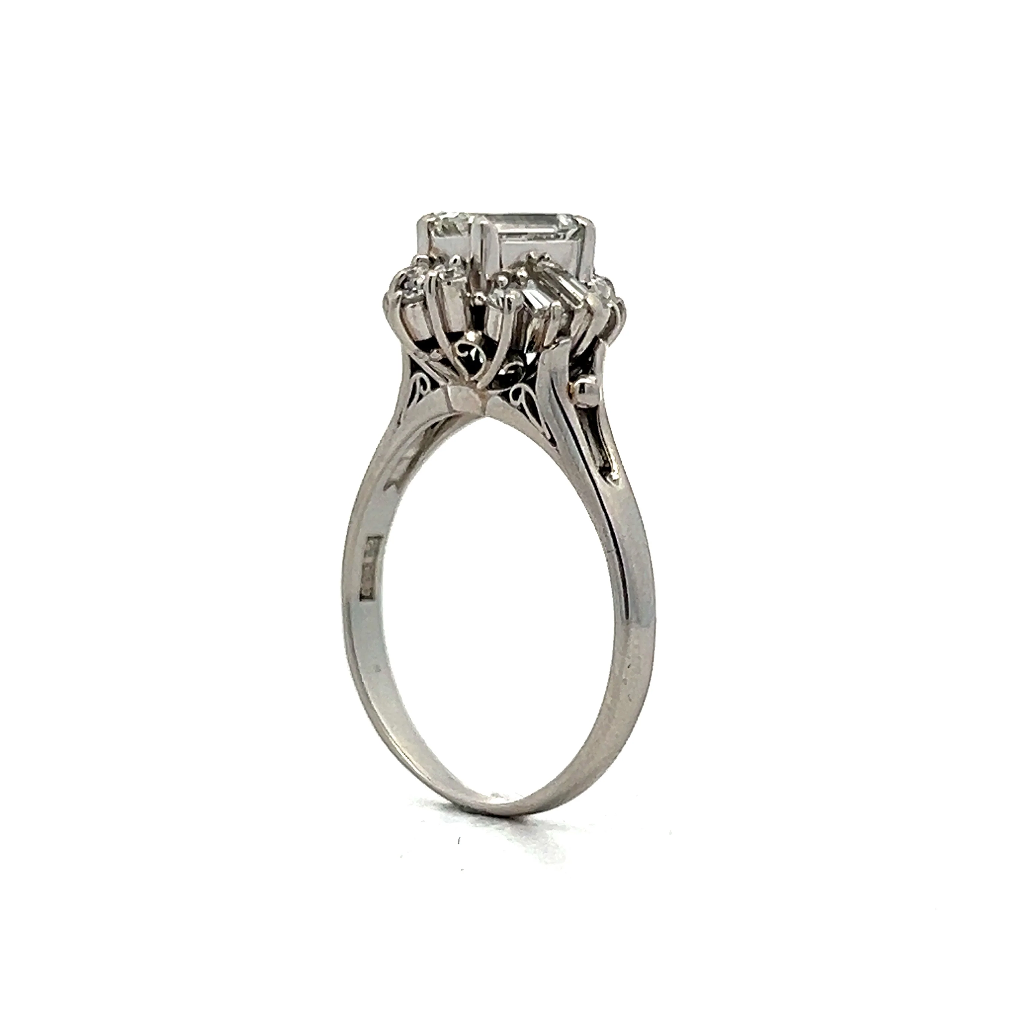 Ballerina Style Diamond Engagement Ring in Platinum - Image 5