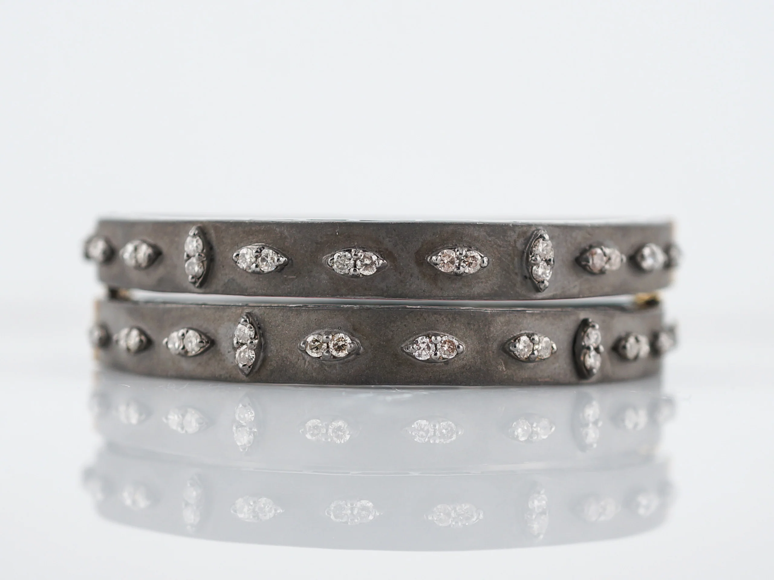 Bangle Bracelet Modern 2.20 Round Brilliant Cut Diamonds in Sterling Silver - Image 5