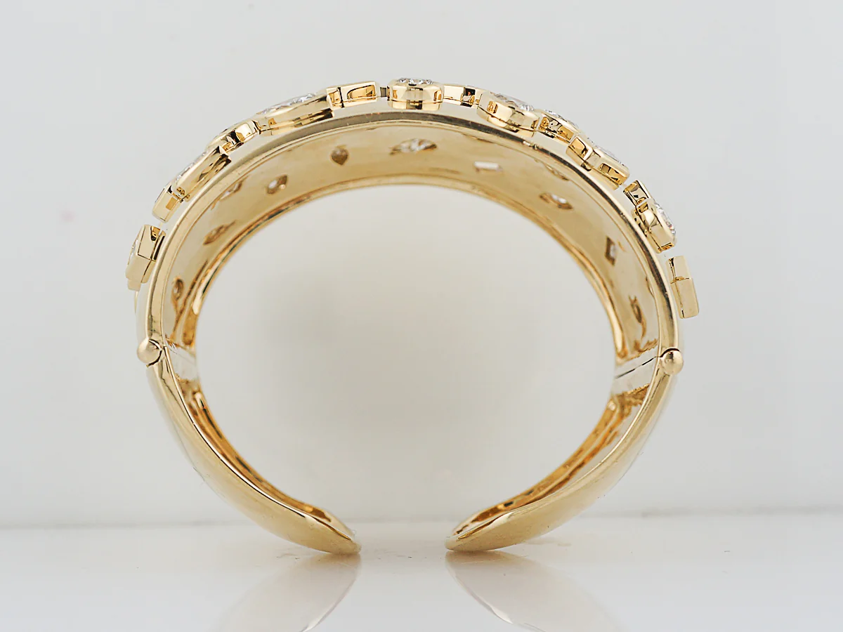 Bangle Bracelet Modern 24.43 Pear, Square, Emerald, Oval, Asscher & Marquee Cut Diamonds in 18K Yellow Gold - Image 6