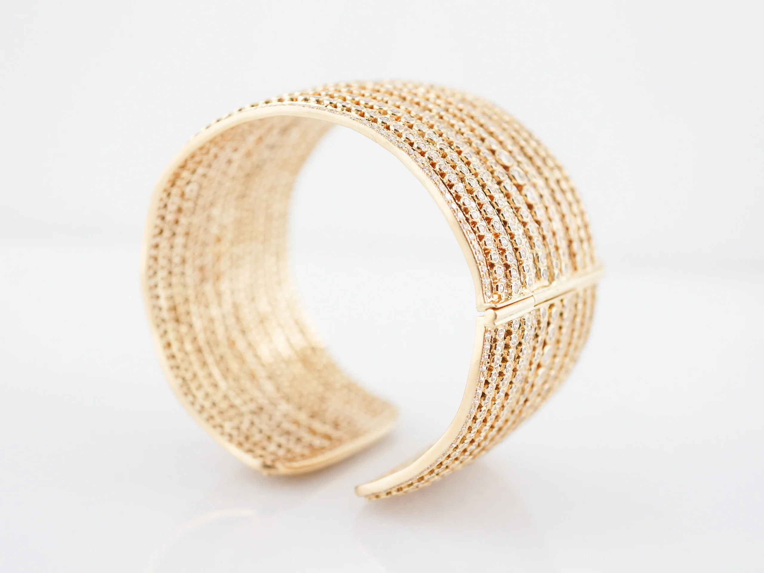 ***RTV***Bangle Bracelet Modern 24.58 Round Brilliant Cut Diamonds in 18K Yellow Gold - Image 7