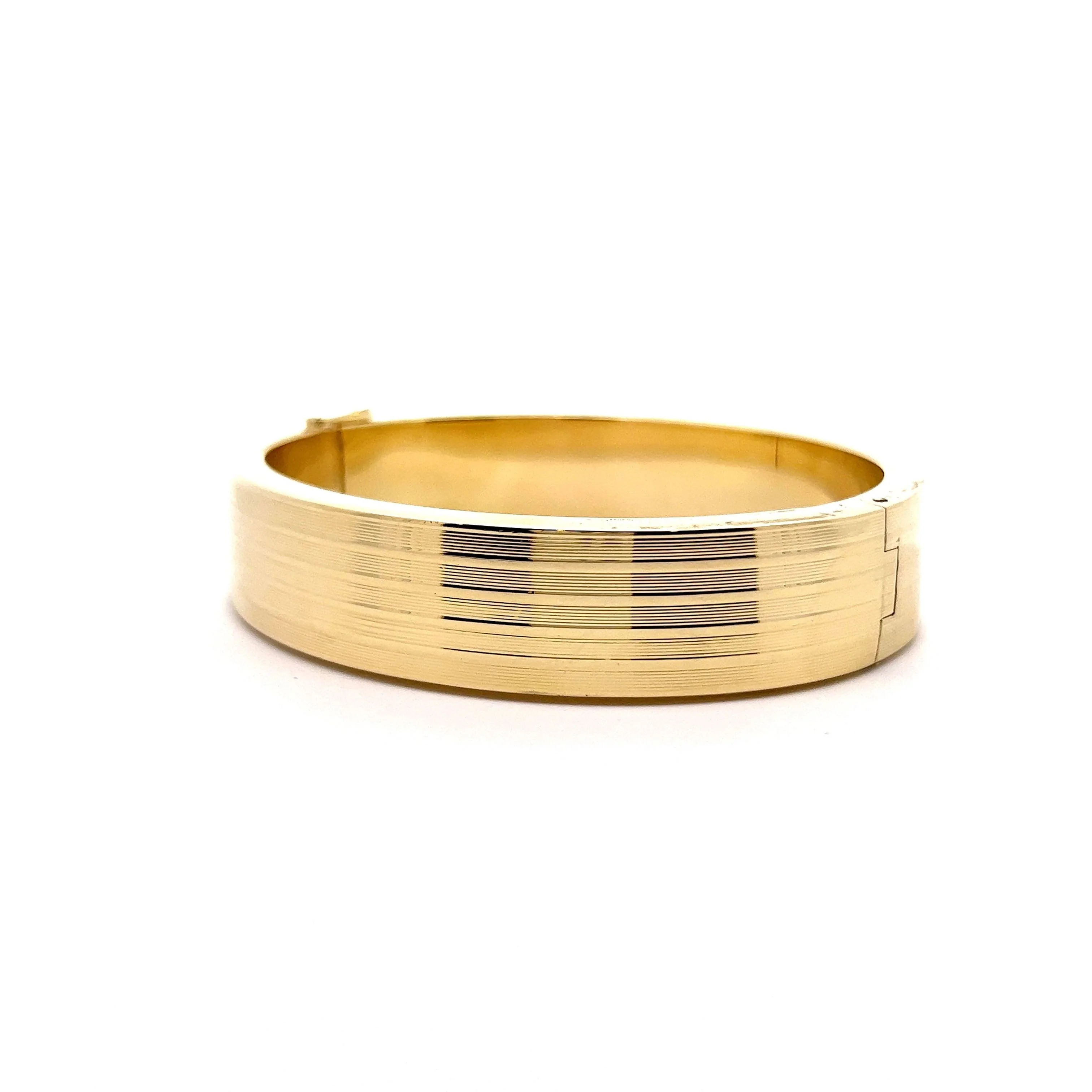 Wide Bangle Bracelet in 14k Yellow Gold - Image 2