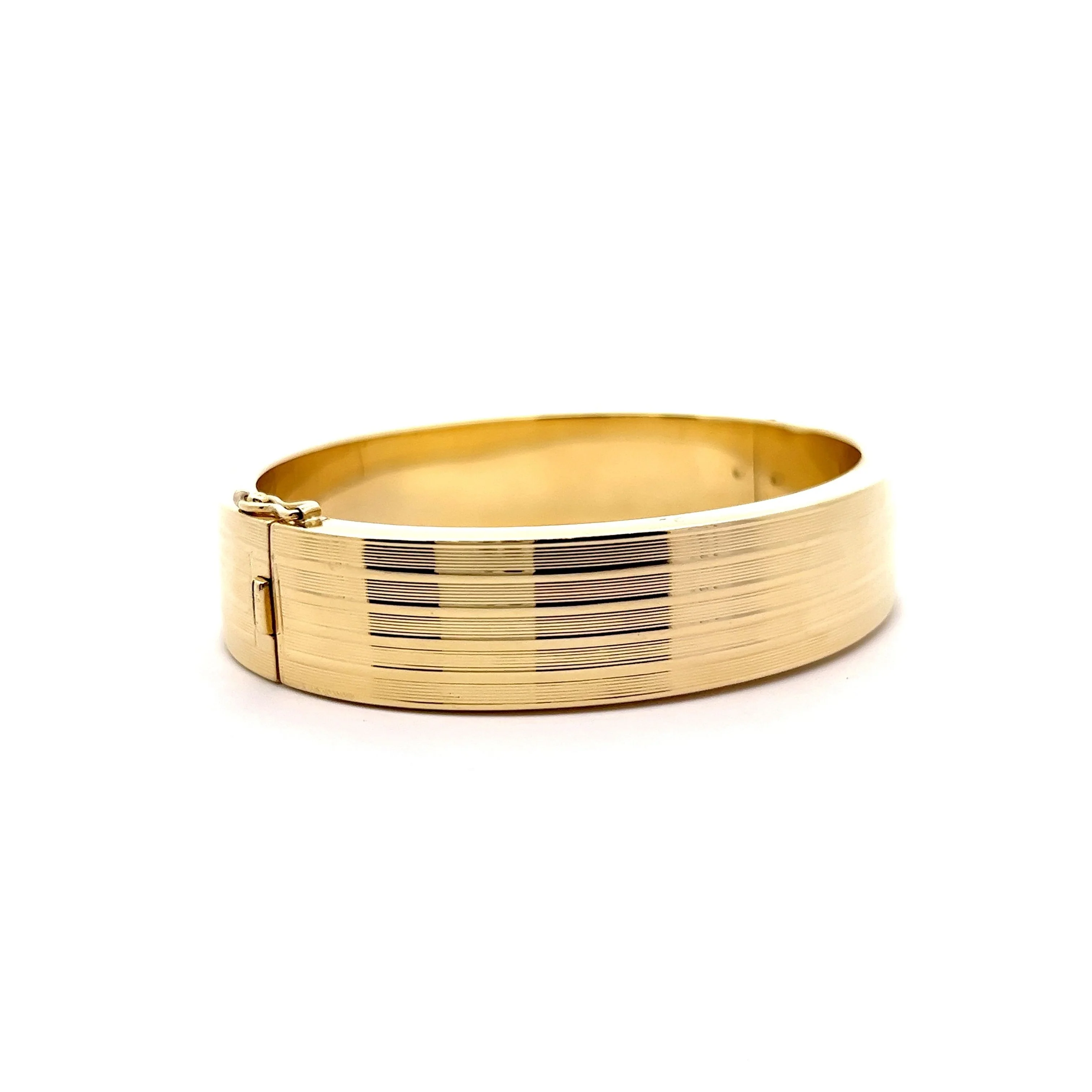 Wide Bangle Bracelet in 14k Yellow Gold - Image 3