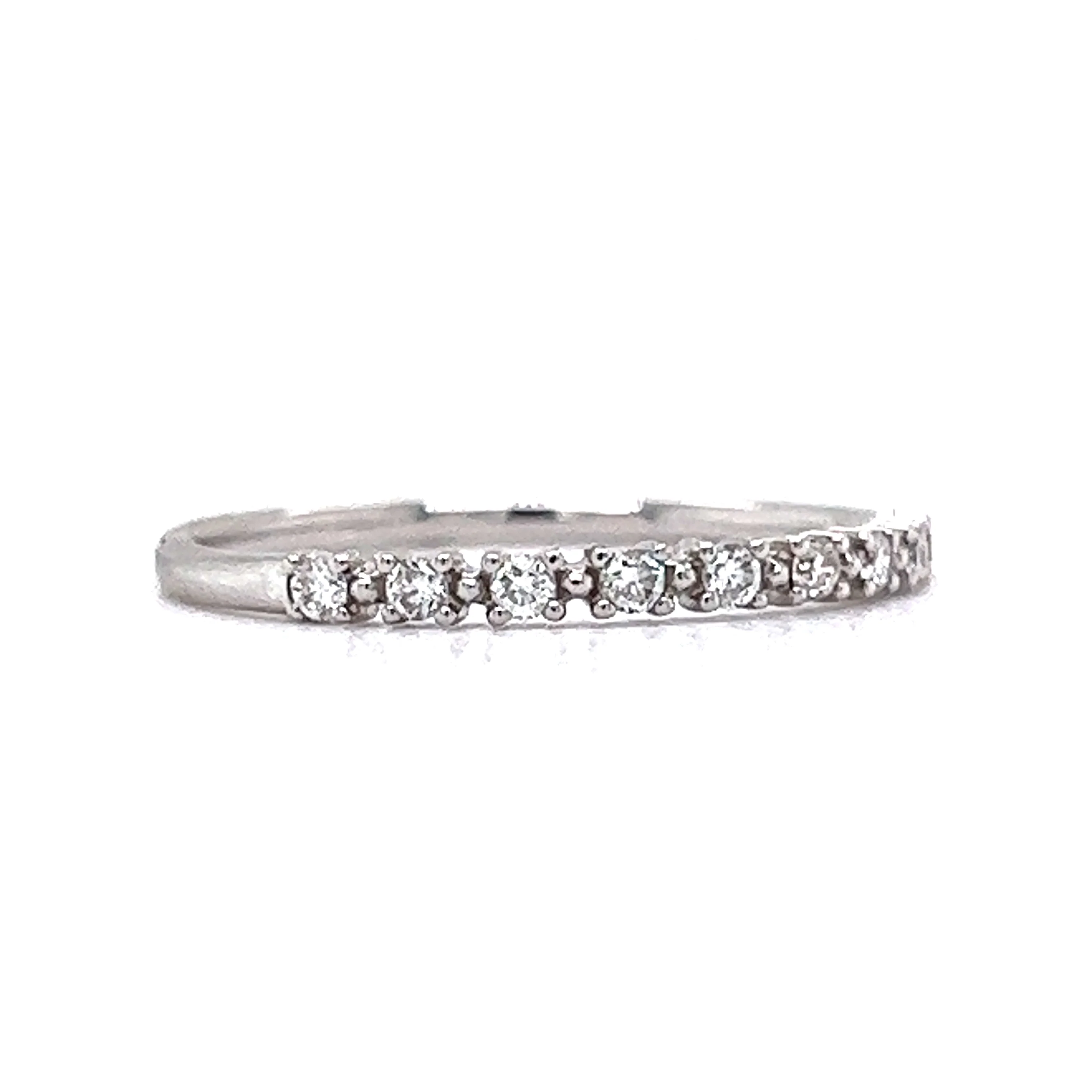 Bead Spaced Diamond Wedding Band in 14k White Gold - Image 3
