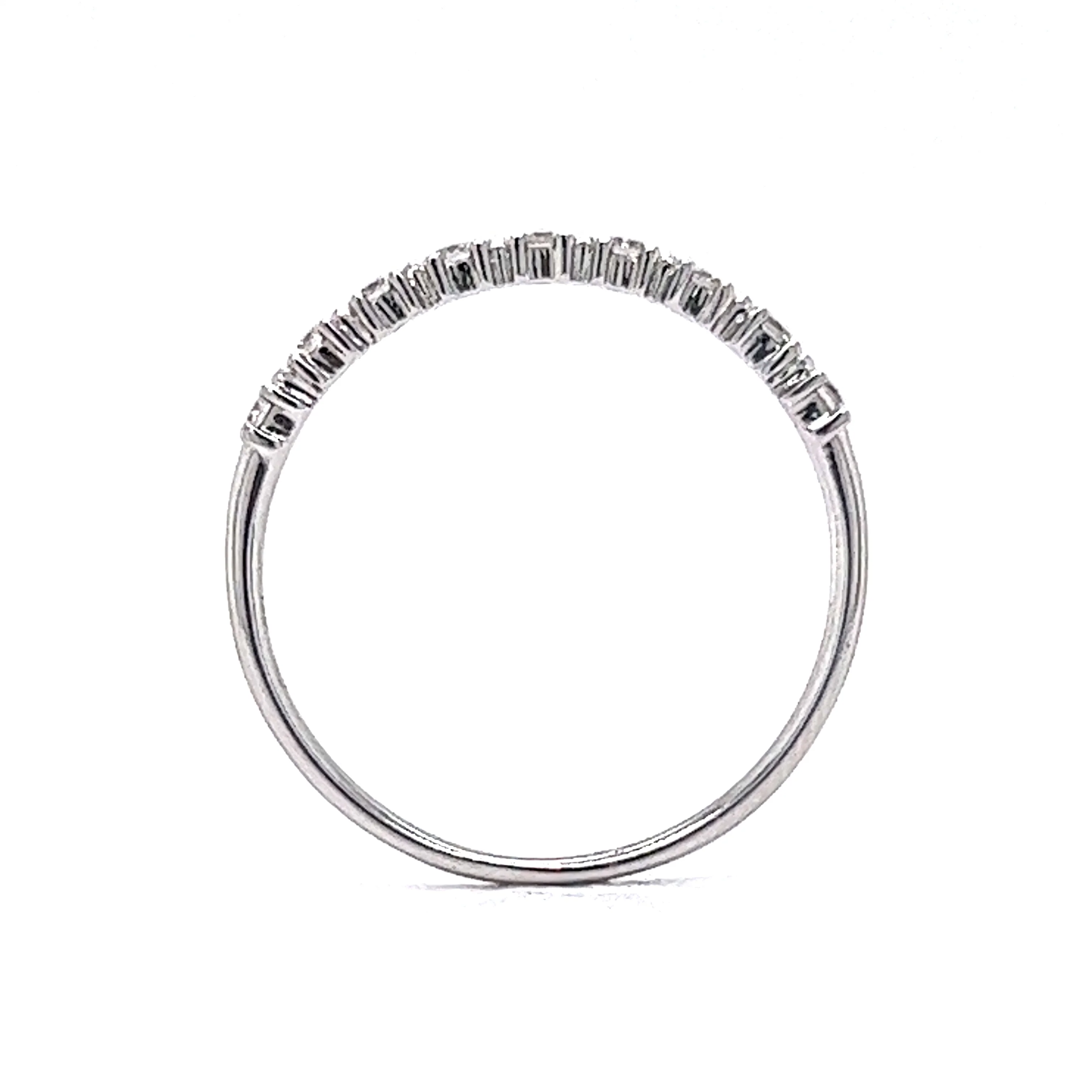 Bead Spaced Diamond Wedding Band in 14k White Gold - Image 4