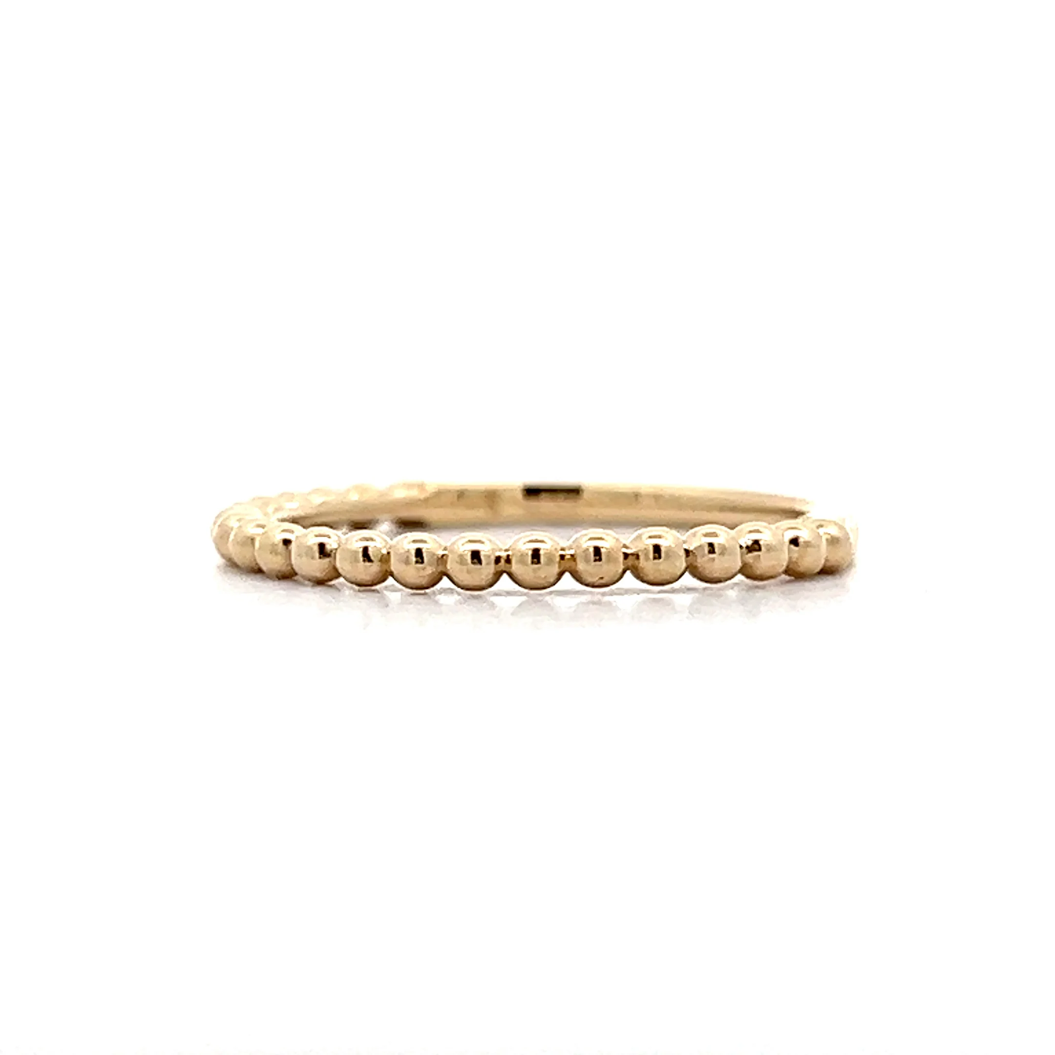 Beaded Texture Stacking Band in 14k Yellow Gold - Image 2