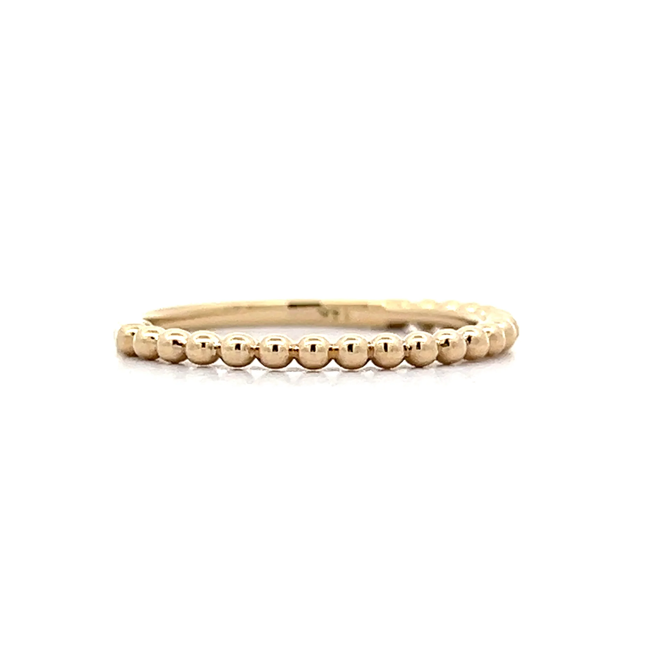Beaded Texture Stacking Band in 14k Yellow Gold - Image 3