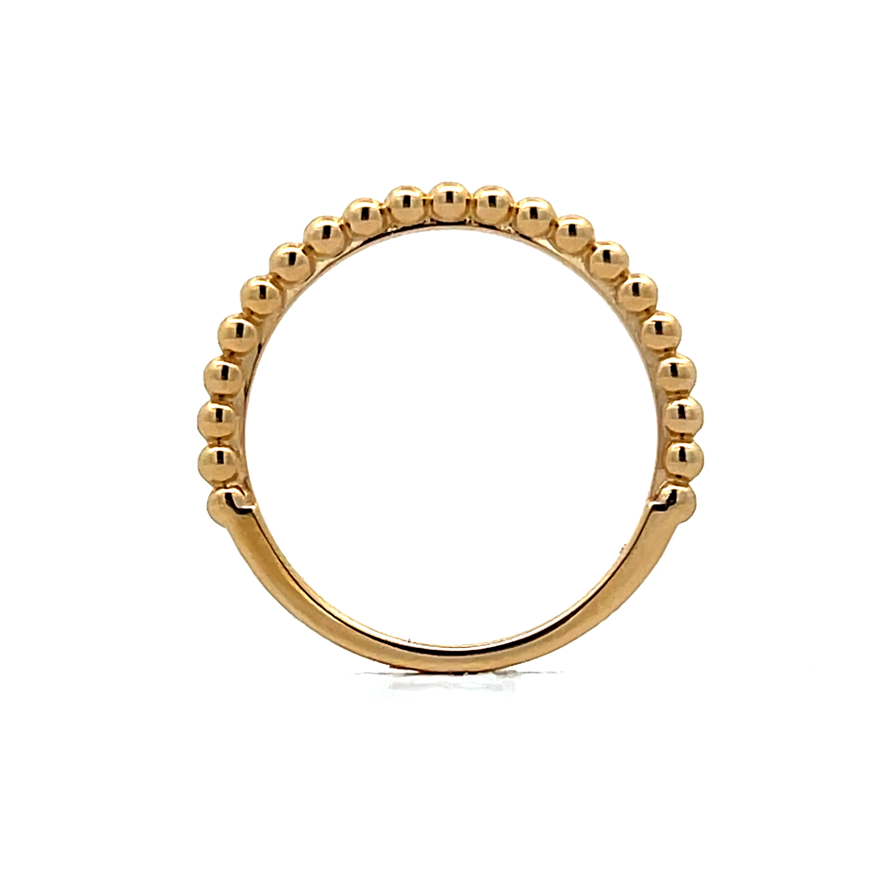 Beaded Texture Stacking Band in 14k Yellow Gold - Image 4