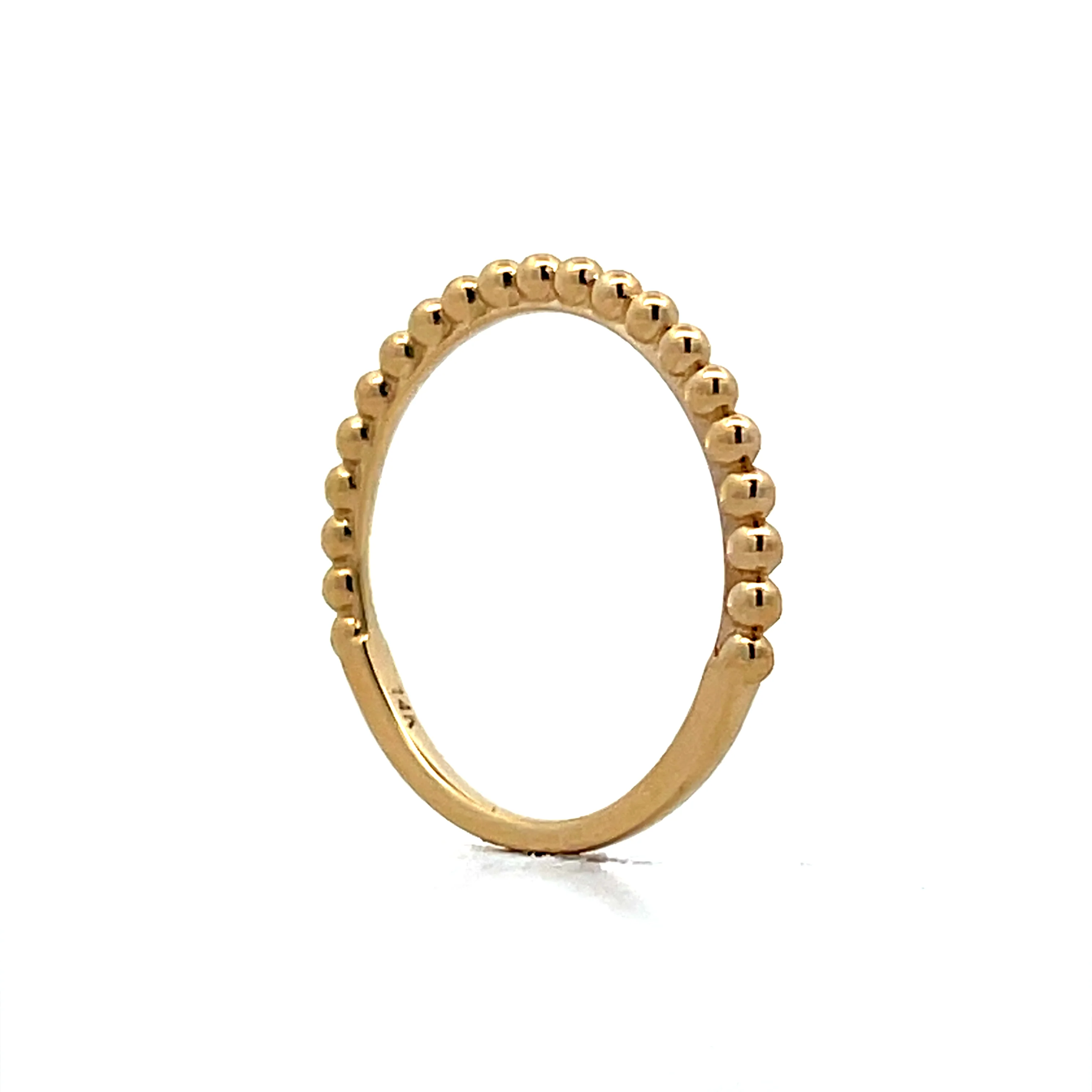 Beaded Texture Stacking Band in 14k Yellow Gold - Image 5