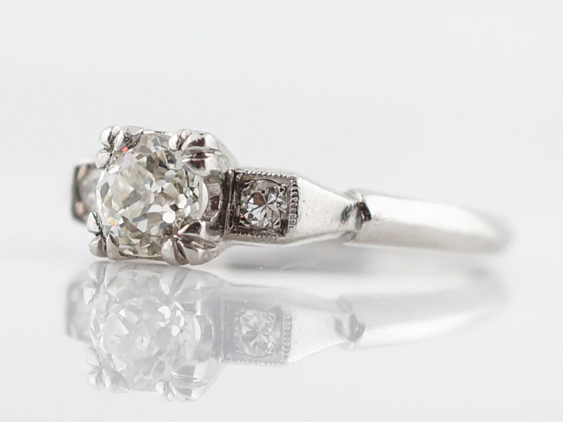 Beautiful Antique Engagement Ring Art Deco Diamond in Platinum - Image 2
