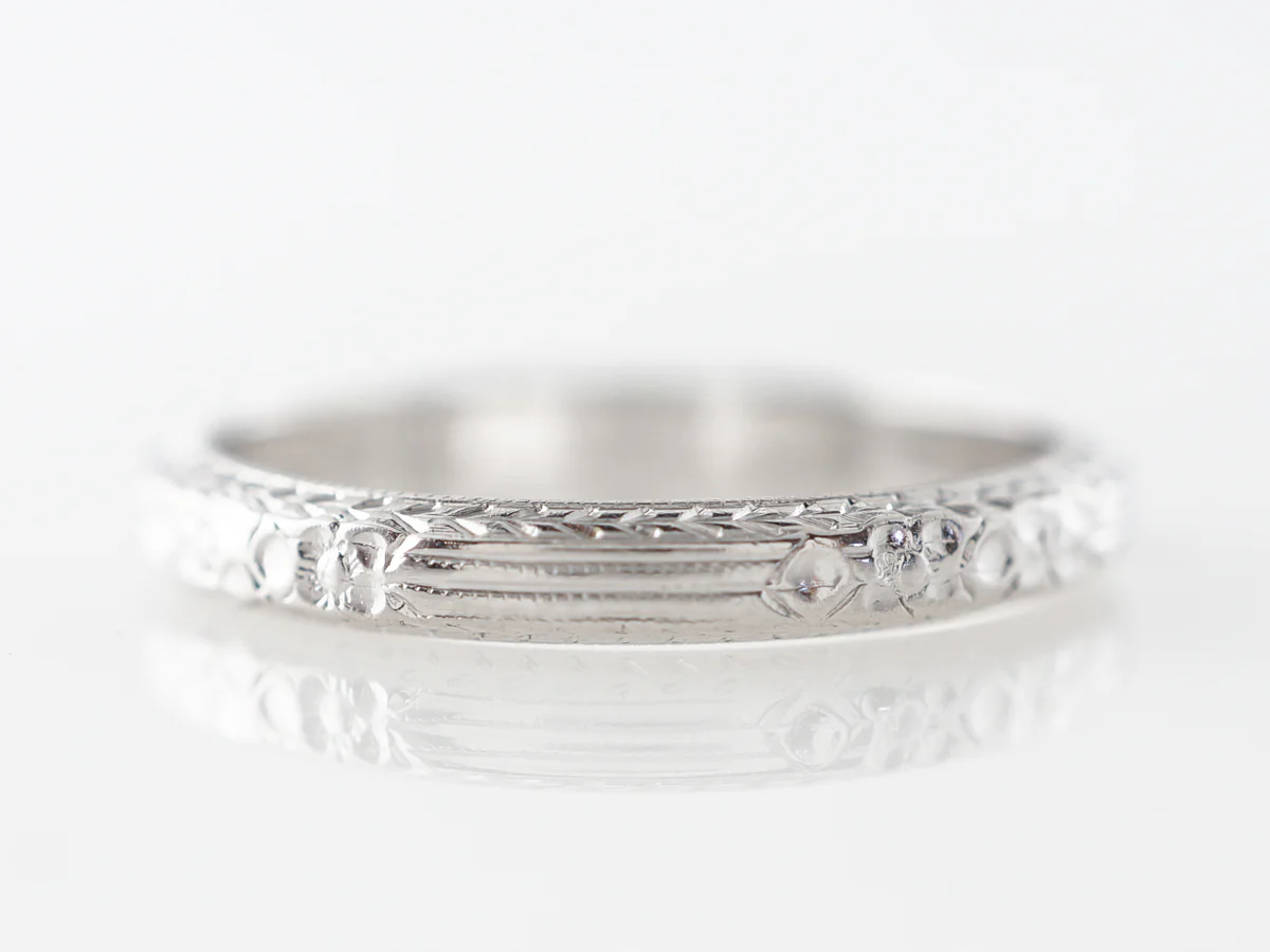 Belais Brothers Orange Blossom Antique Wedding Band - Image 2