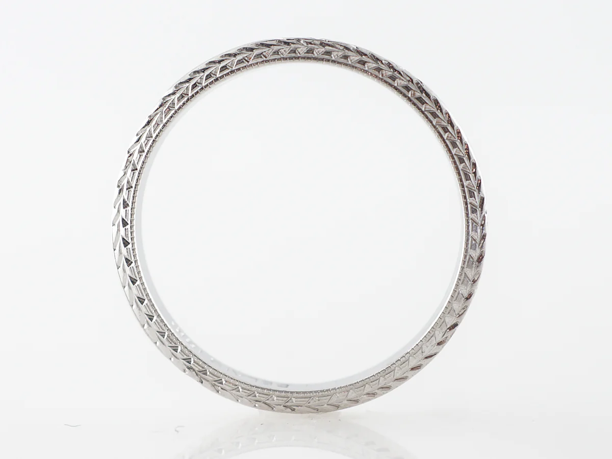 Belais Brothers Orange Blossom Antique Wedding Band - Image 3