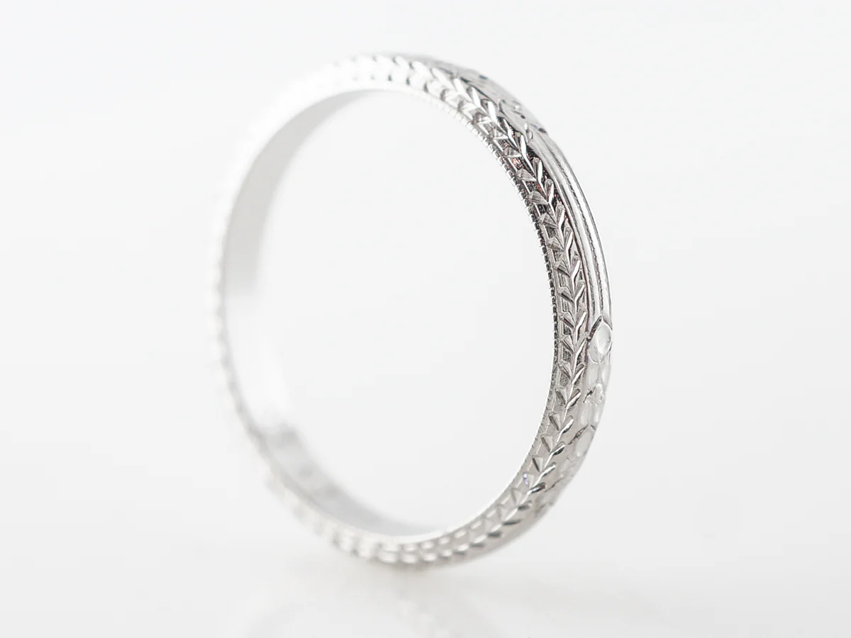 Belais Brothers Orange Blossom Antique Wedding Band - Image 4